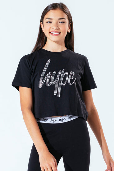 Hype Rhinestone Kids Crop T-Shirt