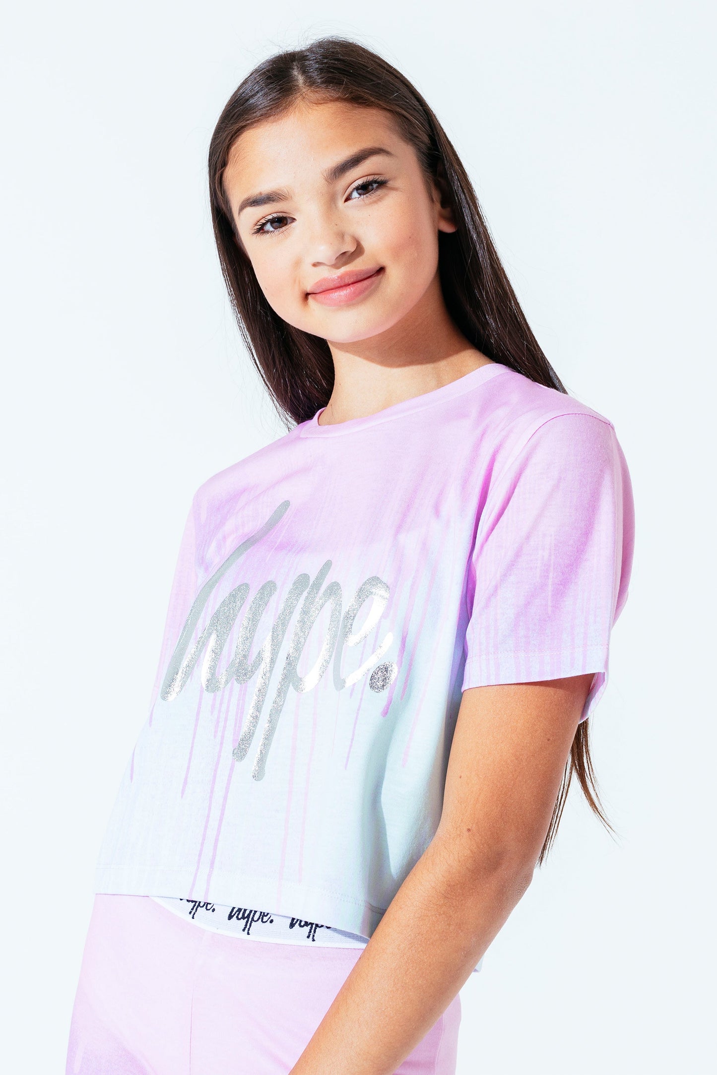 Hype Pastel Drips Kids Crop T-Shirt