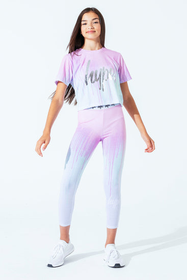 Hype Pastel Drips Kids Crop T-Shirt