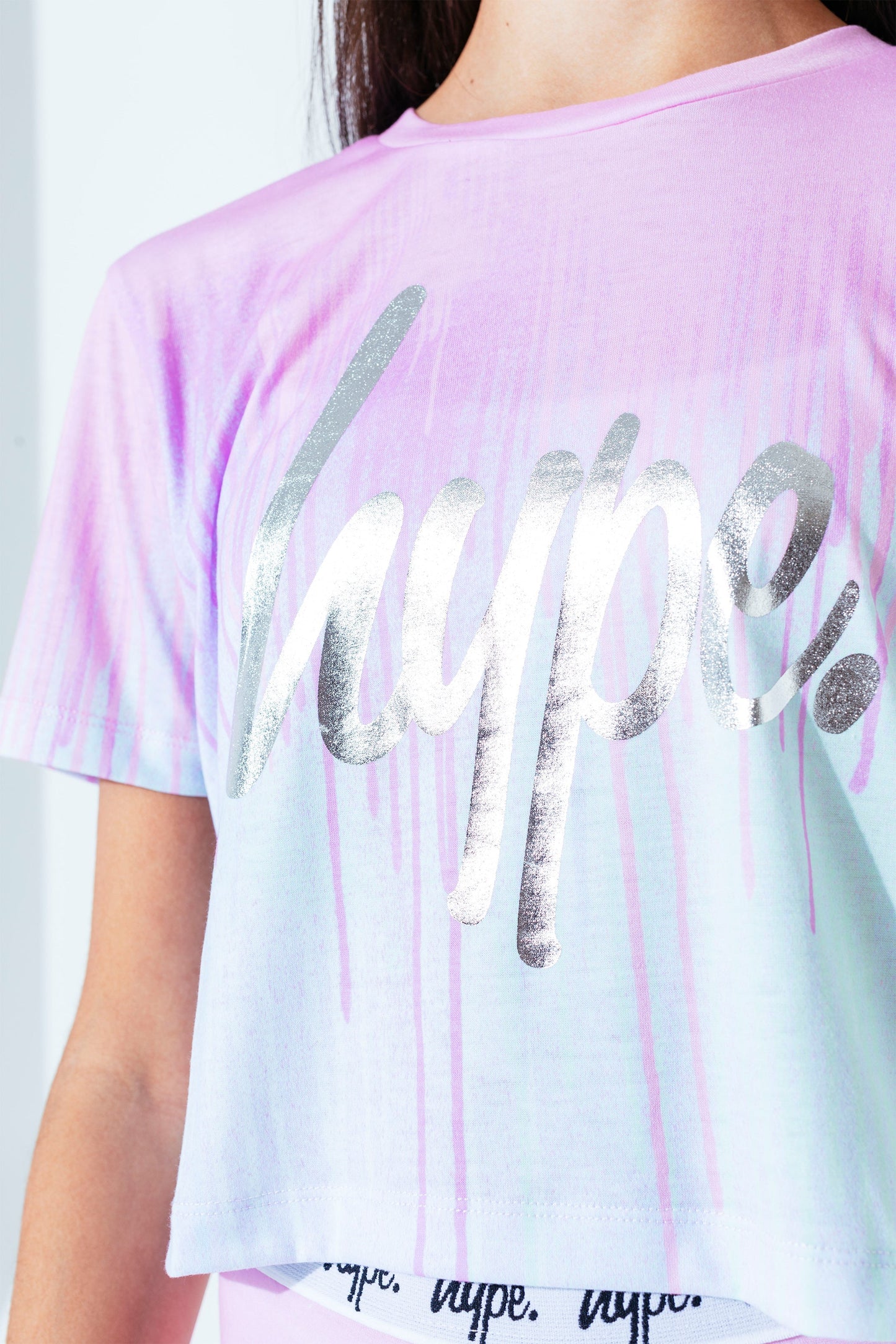 Hype Pastel Drips Kids Crop T-Shirt