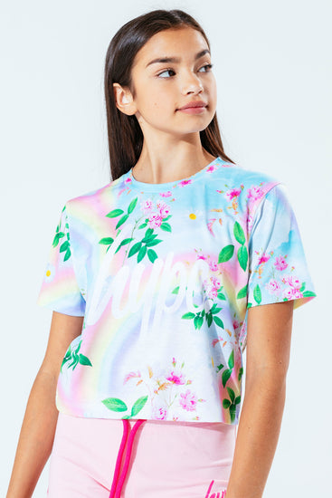 Hype Daisy Rainbow Kids Crop T-Shirt