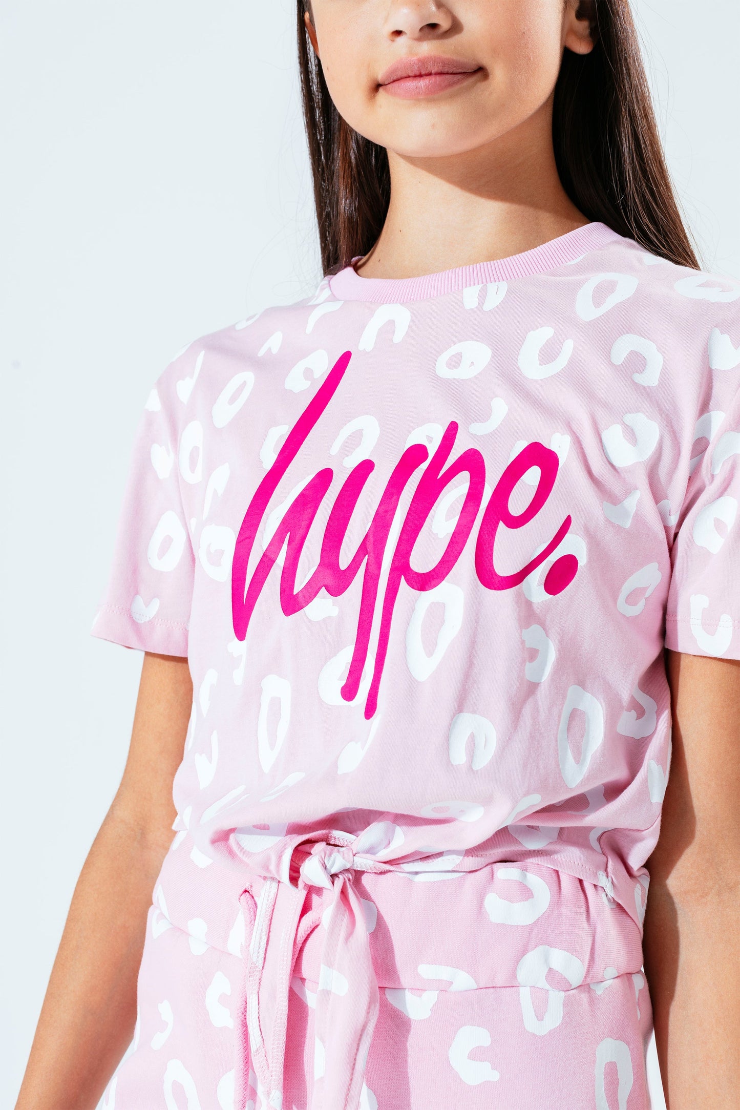 Hype Pink Spots Kids Crop T-Shirt