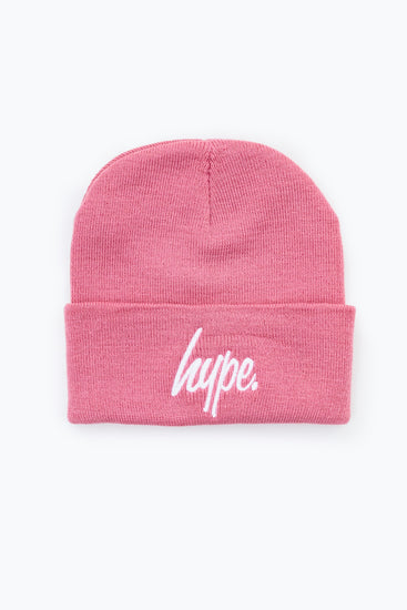Hype Pink Script Kids Beanie