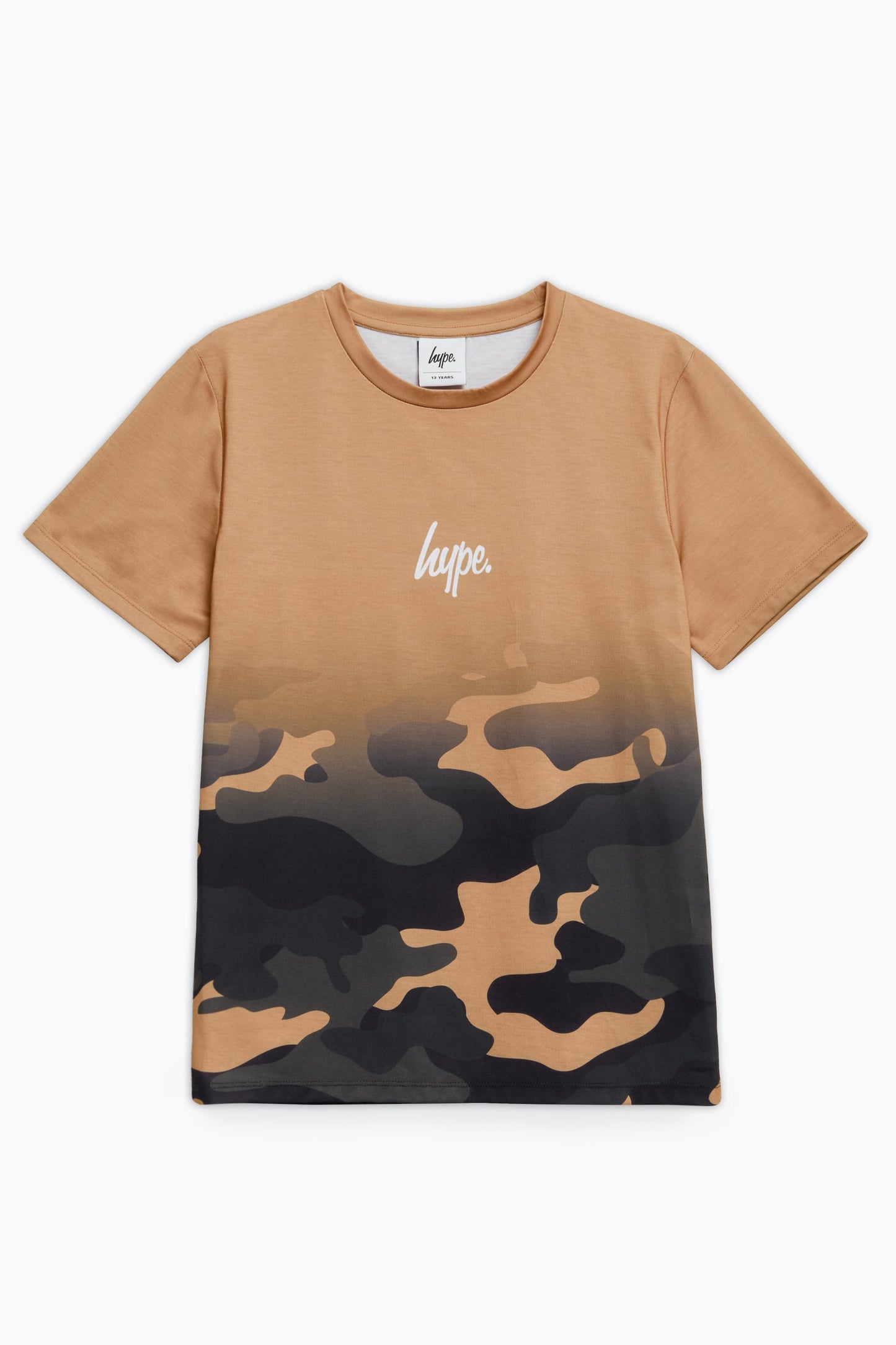 HYPE BOYS BEIGE SAND CAMO MINI SCRIPT T-SHIRT