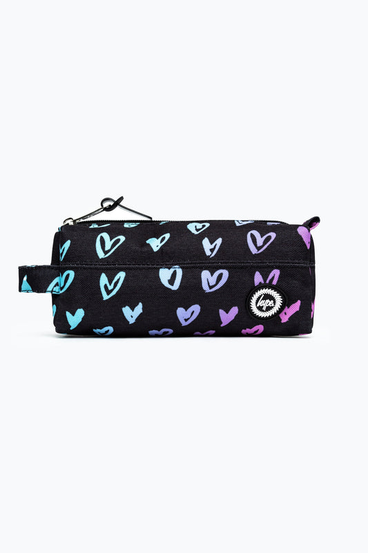 HYPE UNISEX SCRIBBLE HEART PINK CREST PENCIL CASE