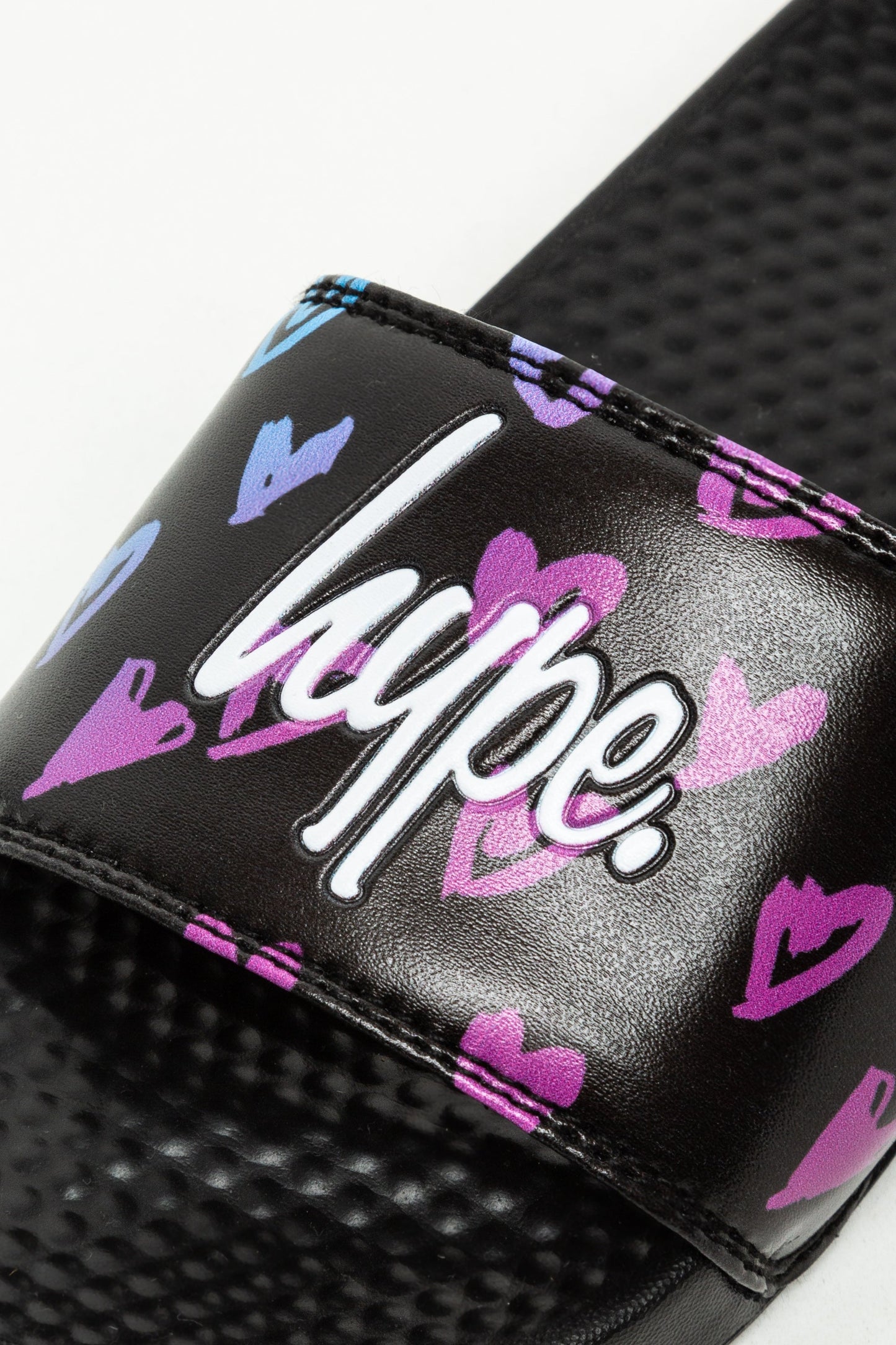 HYPE KIDS UNISEX SCRIBBLE HEART PINK SCRIPT SLIDERS