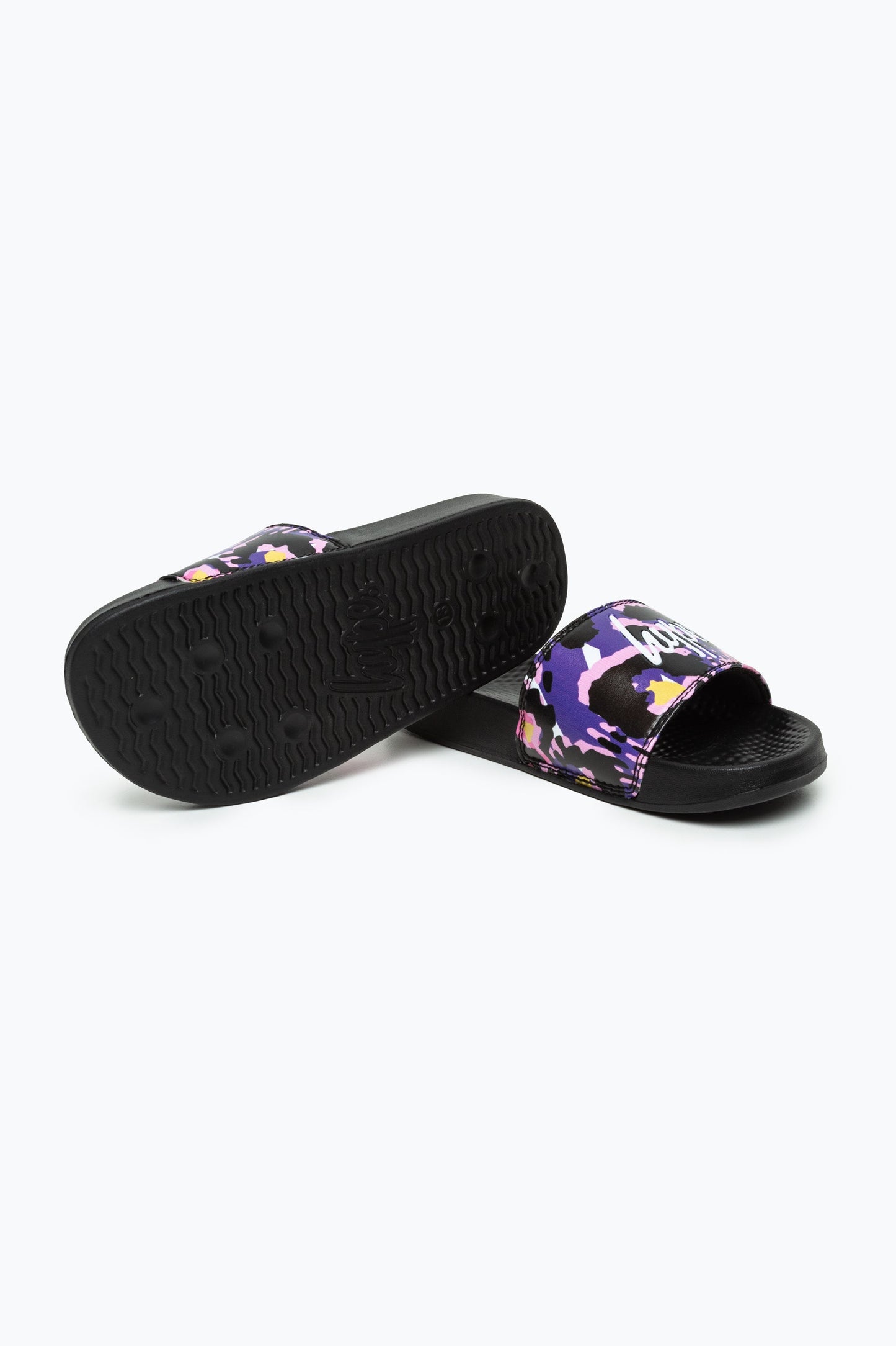 HYPE KIDS UNISEX LEOPARD ANIMAL SCRIPT SLIDERS