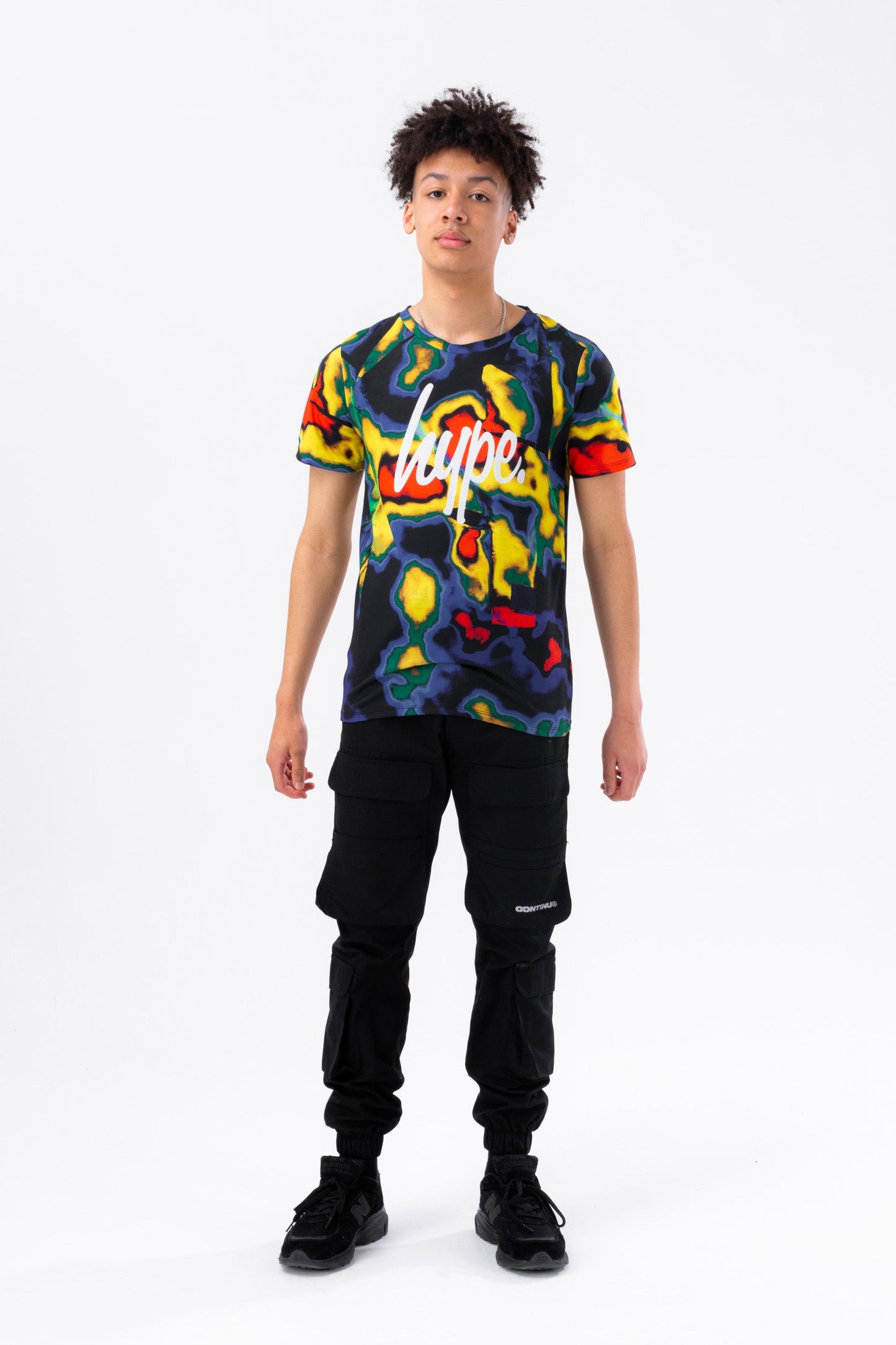 HYPE BOYS BLACK HEAT MAP SCRIPT T-SHIRT