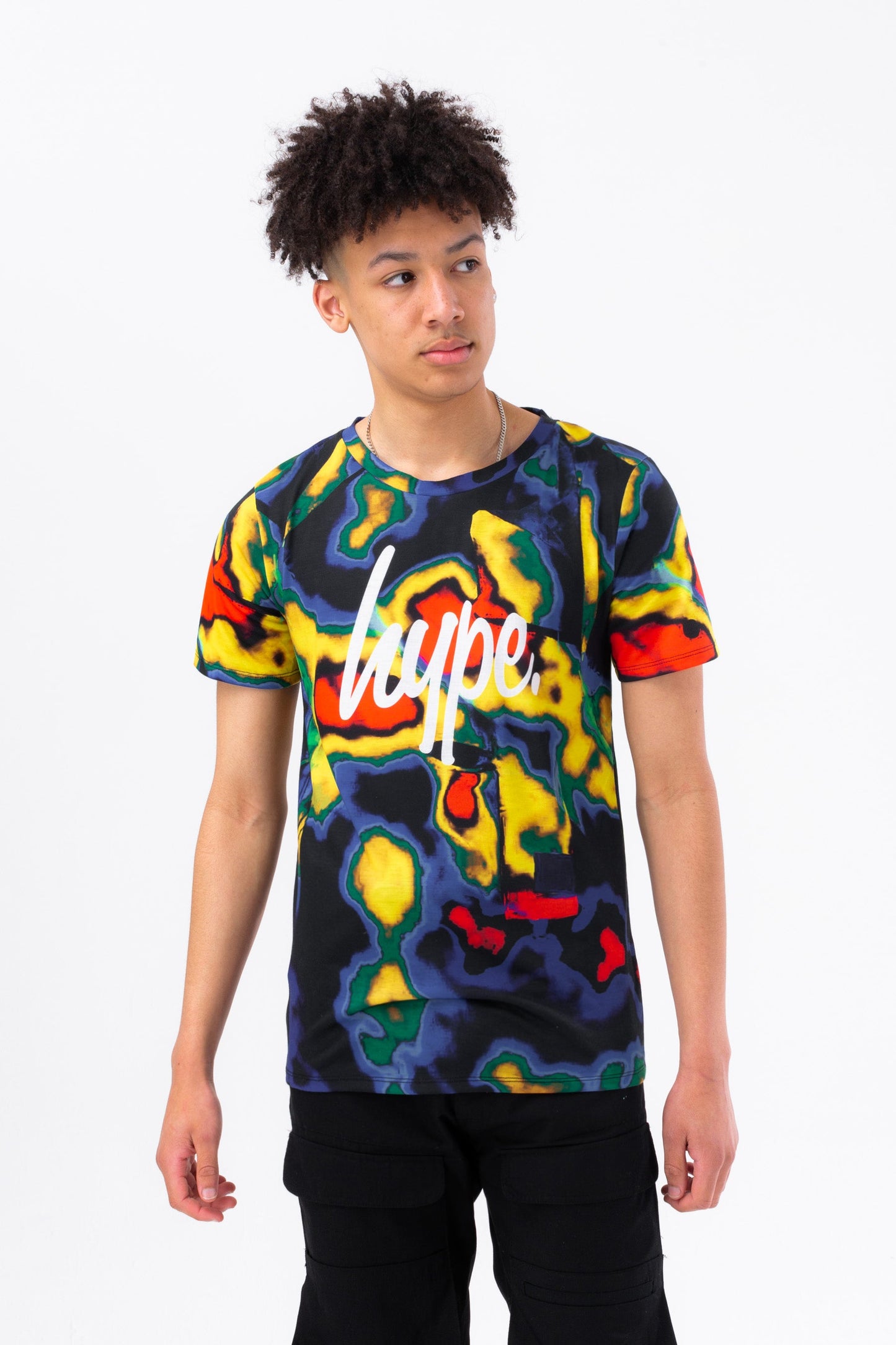 HYPE BOYS BLACK HEAT MAP SCRIPT T-SHIRT