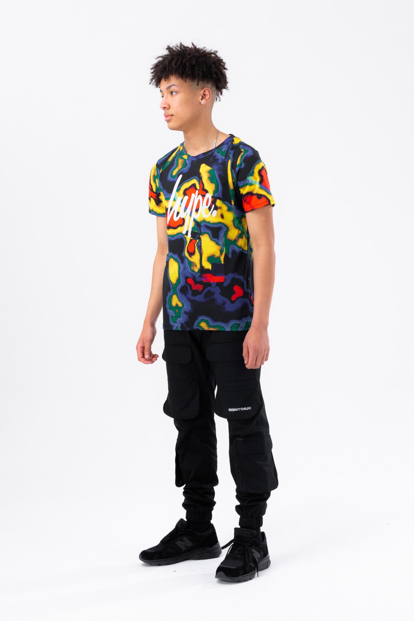 HYPE BOYS BLACK HEAT MAP SCRIPT T-SHIRT