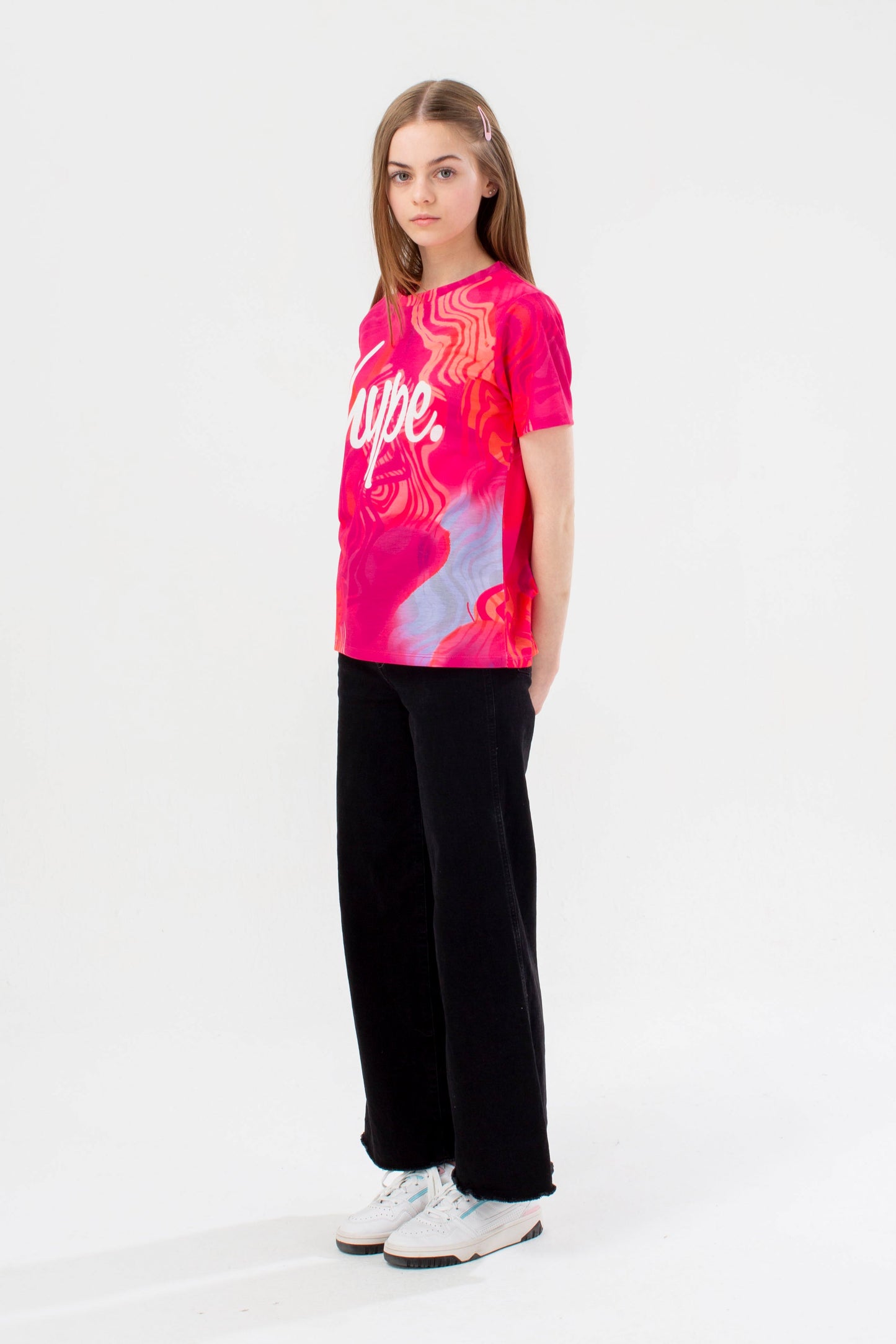 HYPE GIRLS PINK FINGER PAINT SCRIBBLE T-SHIRT