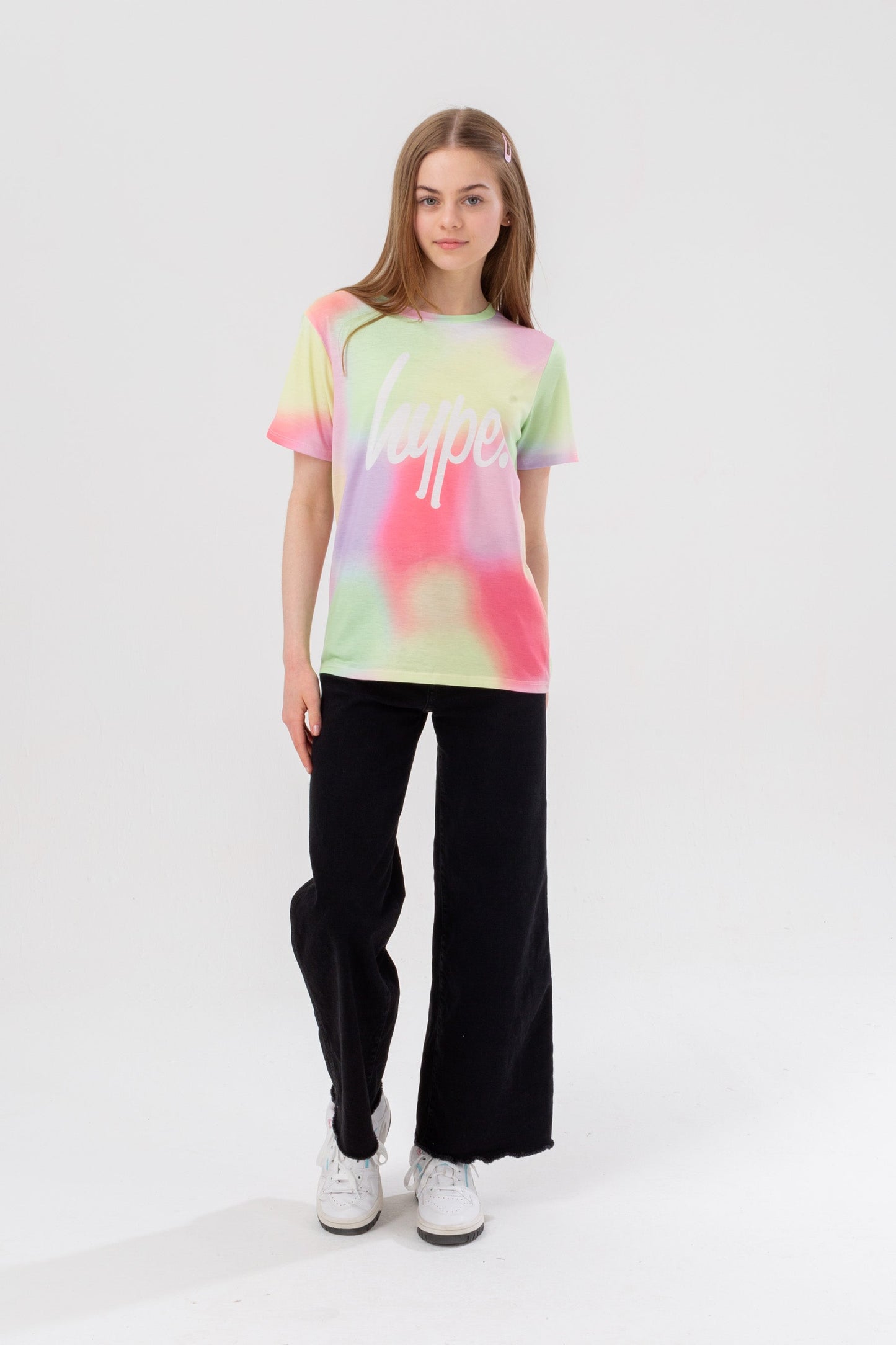 HYPE GIRLS PASTEL SPRAY PAINT SCRIPT T-SHIRT