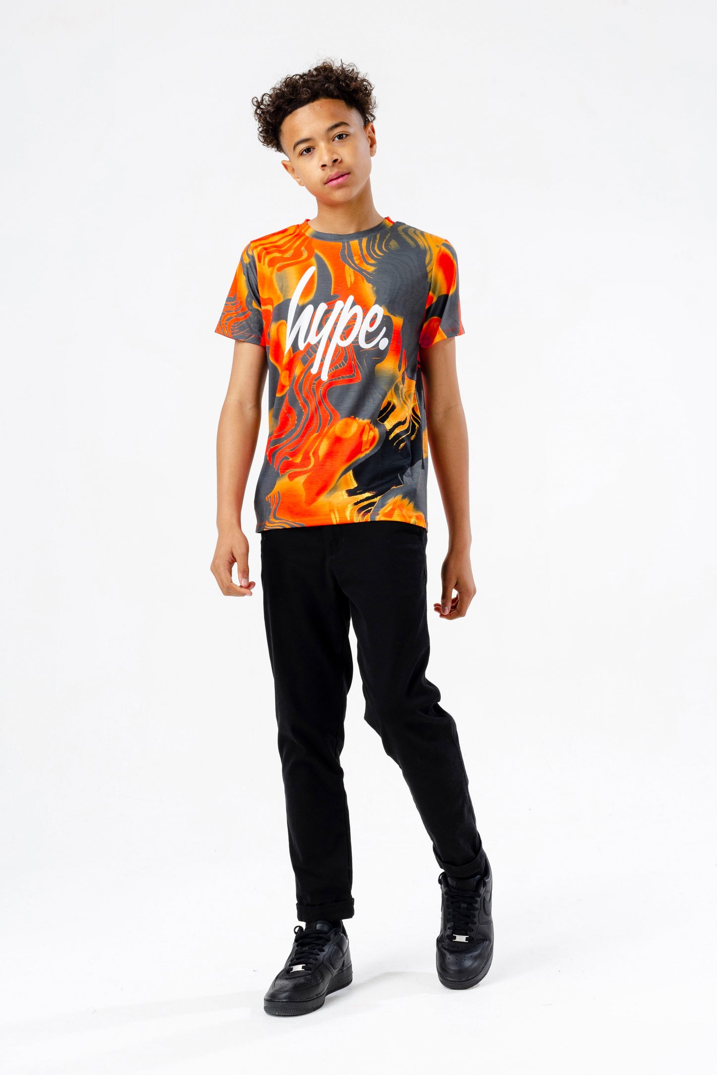 HYPE BOYS RED FINGER PAINT SCRIPT T-SHIRT