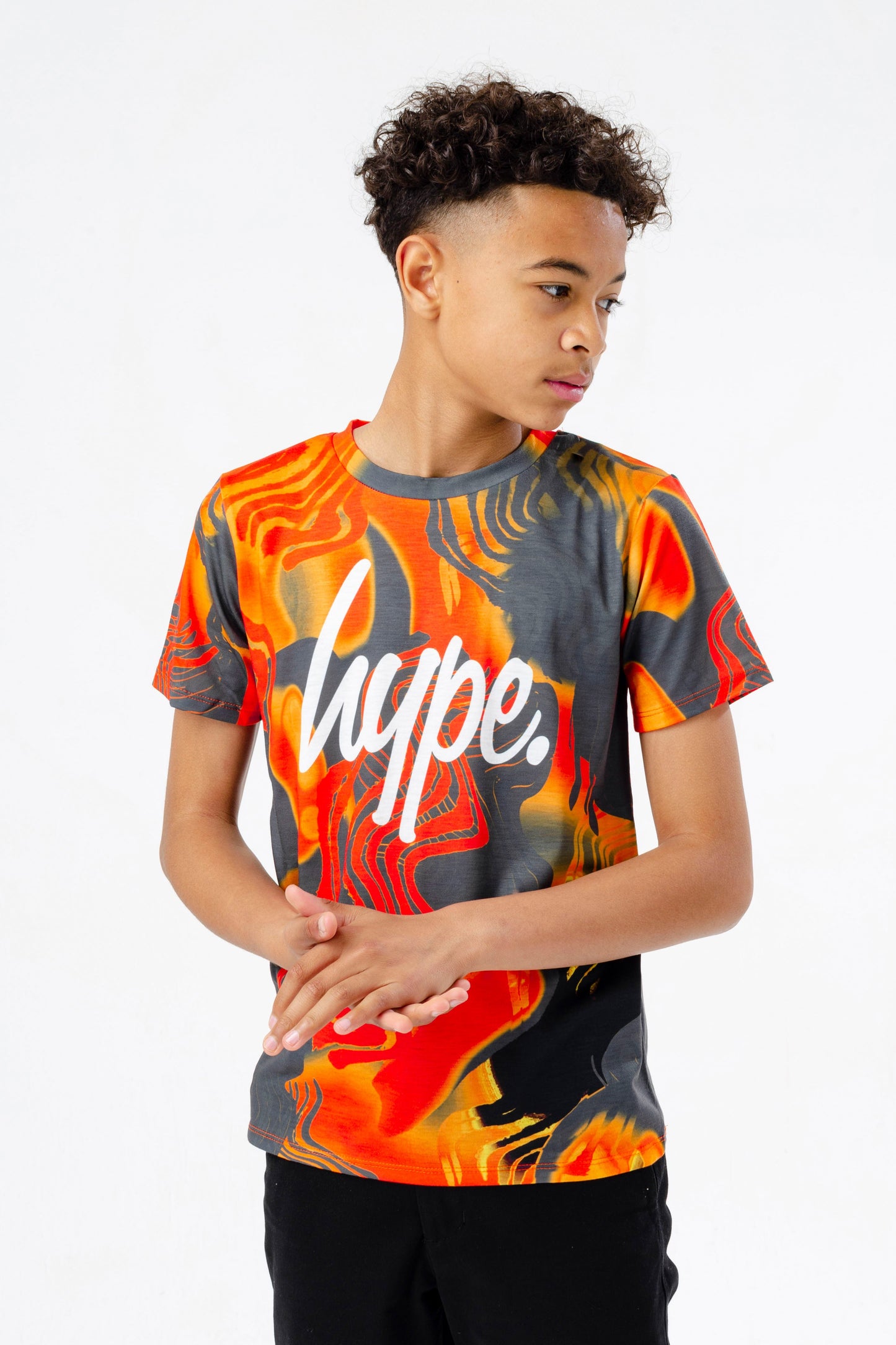 HYPE BOYS RED FINGER PAINT SCRIPT T-SHIRT