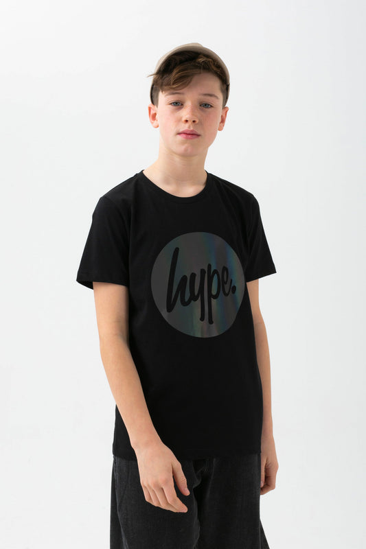 HYPE BOYS BLACK STEALTH CIRCLE T-SHIRT