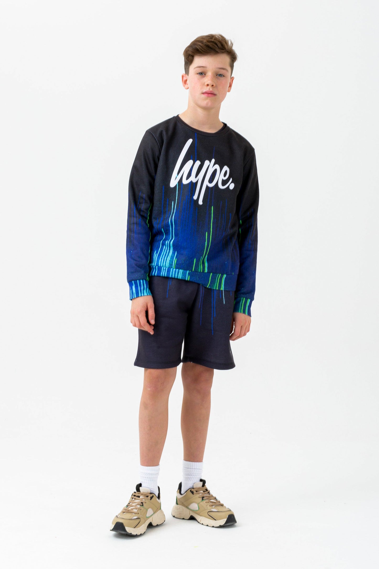 HYPE BOYS BLACK PACIFIC DRIPS SCRIPT CREW NECK