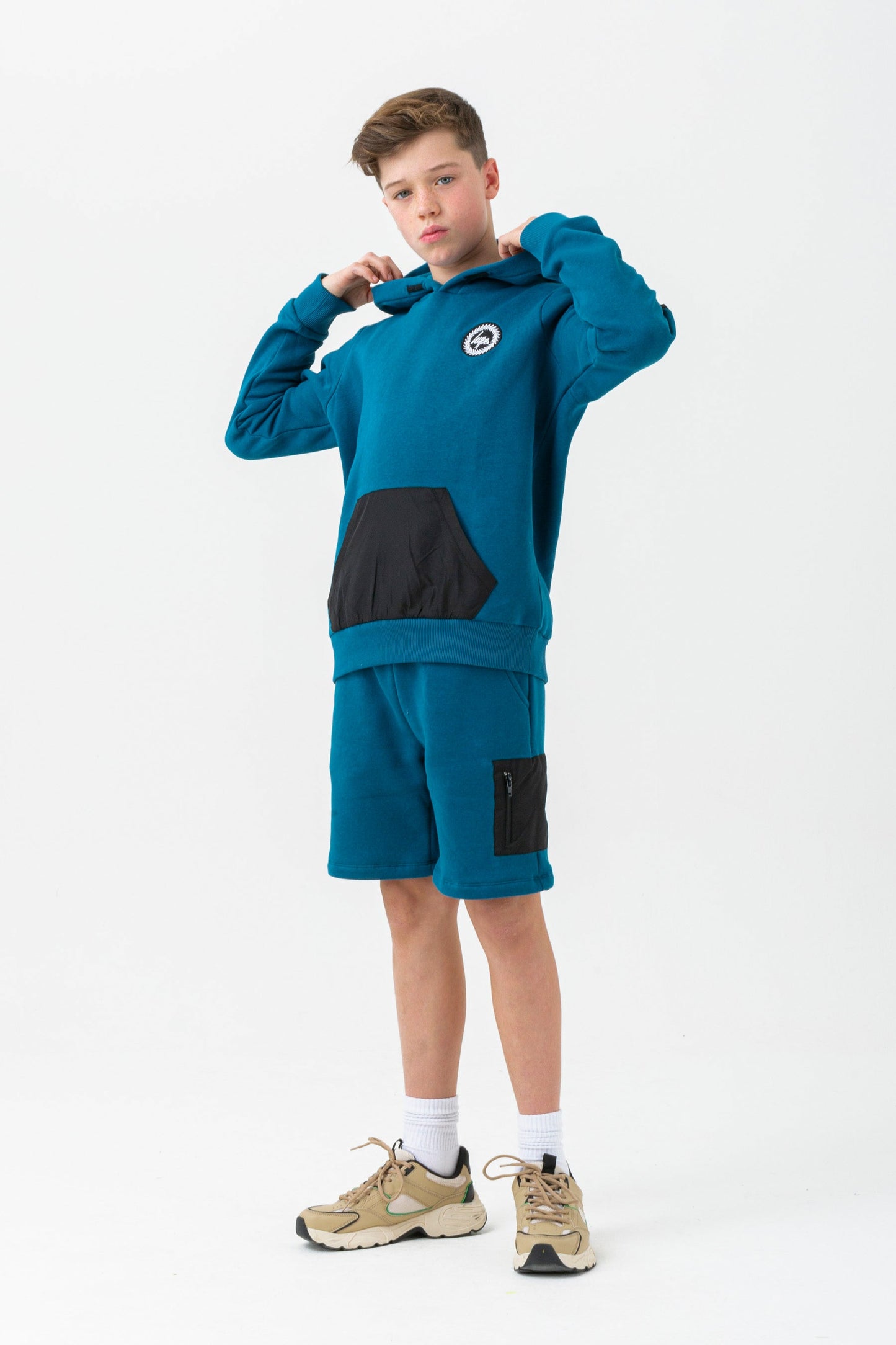 HYPE BOYS TEAL COMMAND CREST HOODIE