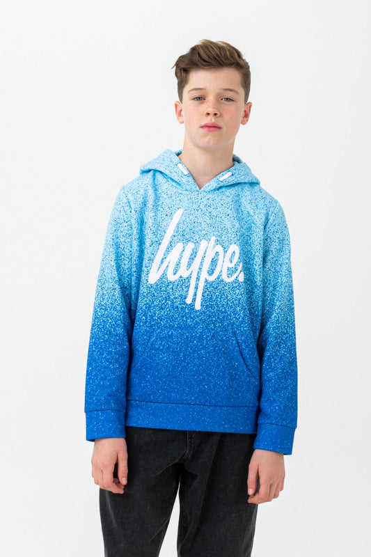 HYPE BOYS BLACK SPECKLE FADE SCRIPT HOODIE