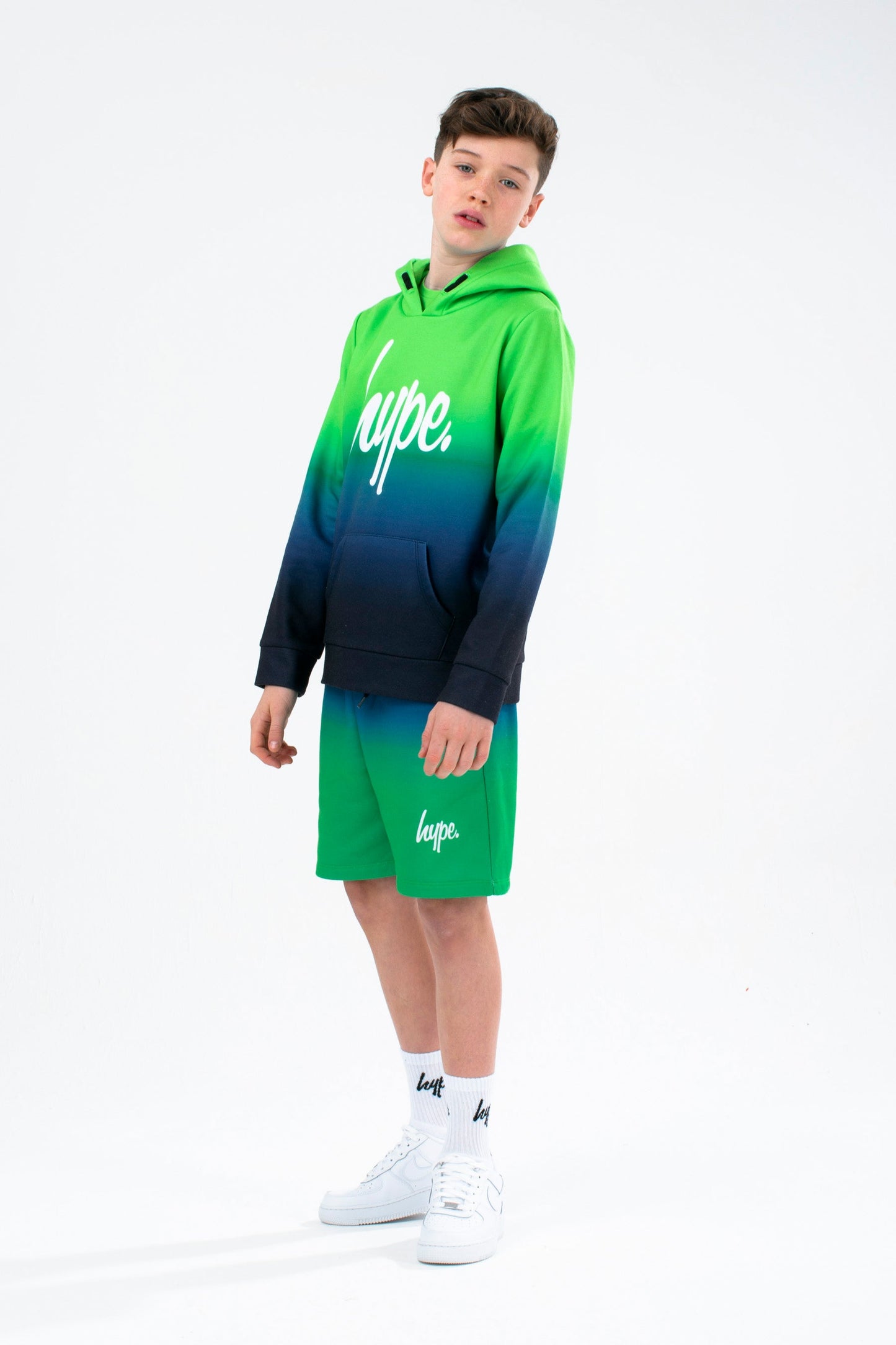 HYPE BOYS GREEN LIME SCRIPT HOODIE