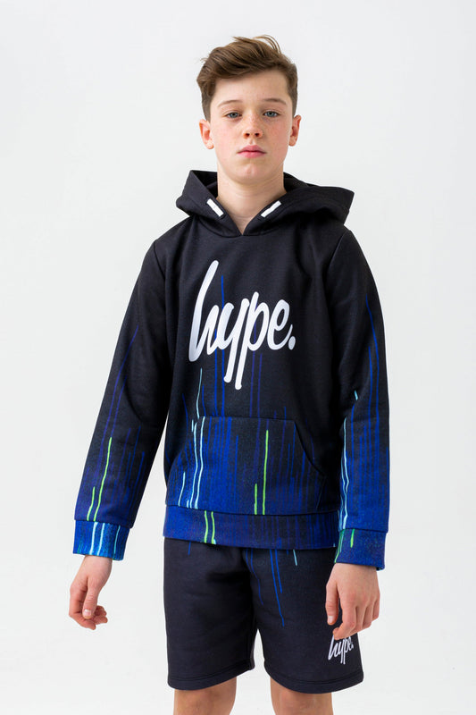 HYPE BOYS BLACK PACIFIC DRIPS SCRIPT HOODIE