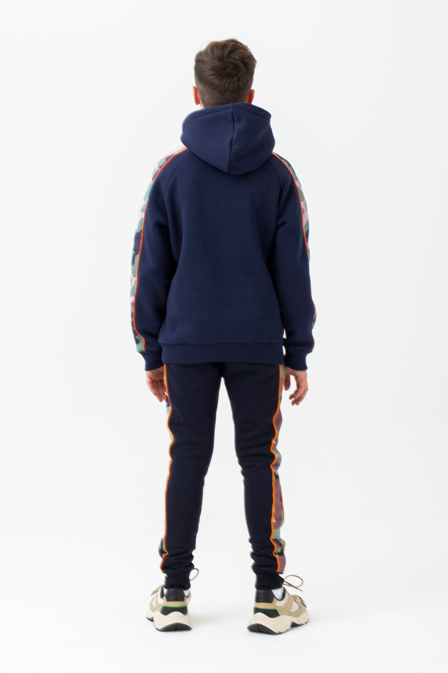 HYPE BOYS NAVY SPRING CAMO SCRIPT HOODIE