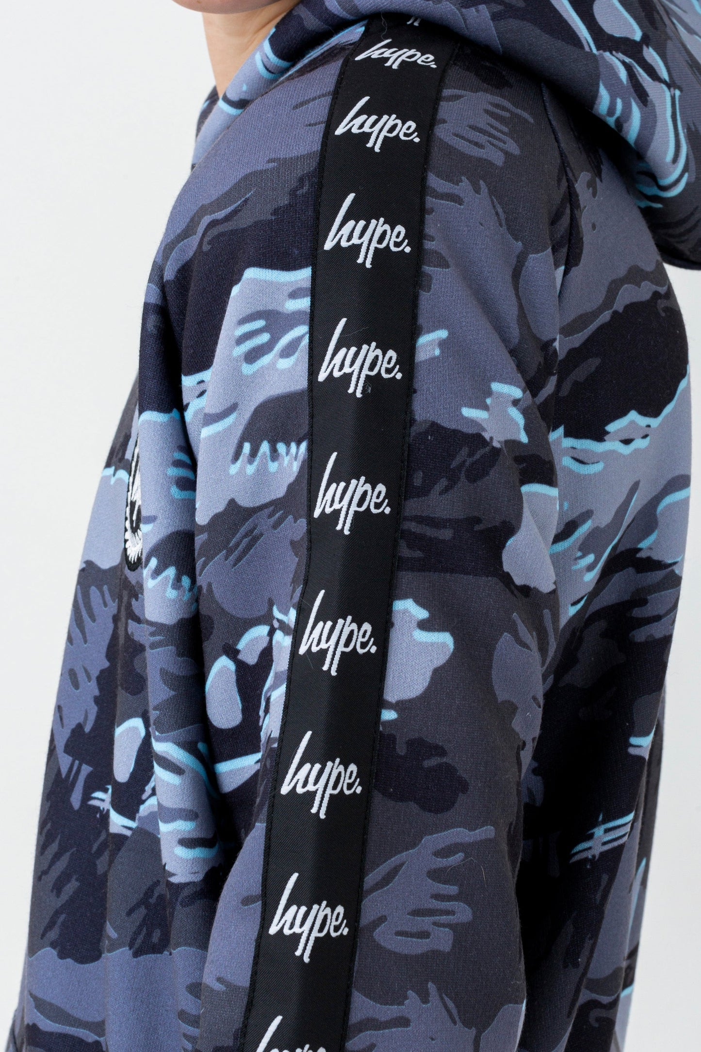 HYPE BOYS GREY GLOOM CAMO CREST HOODIE