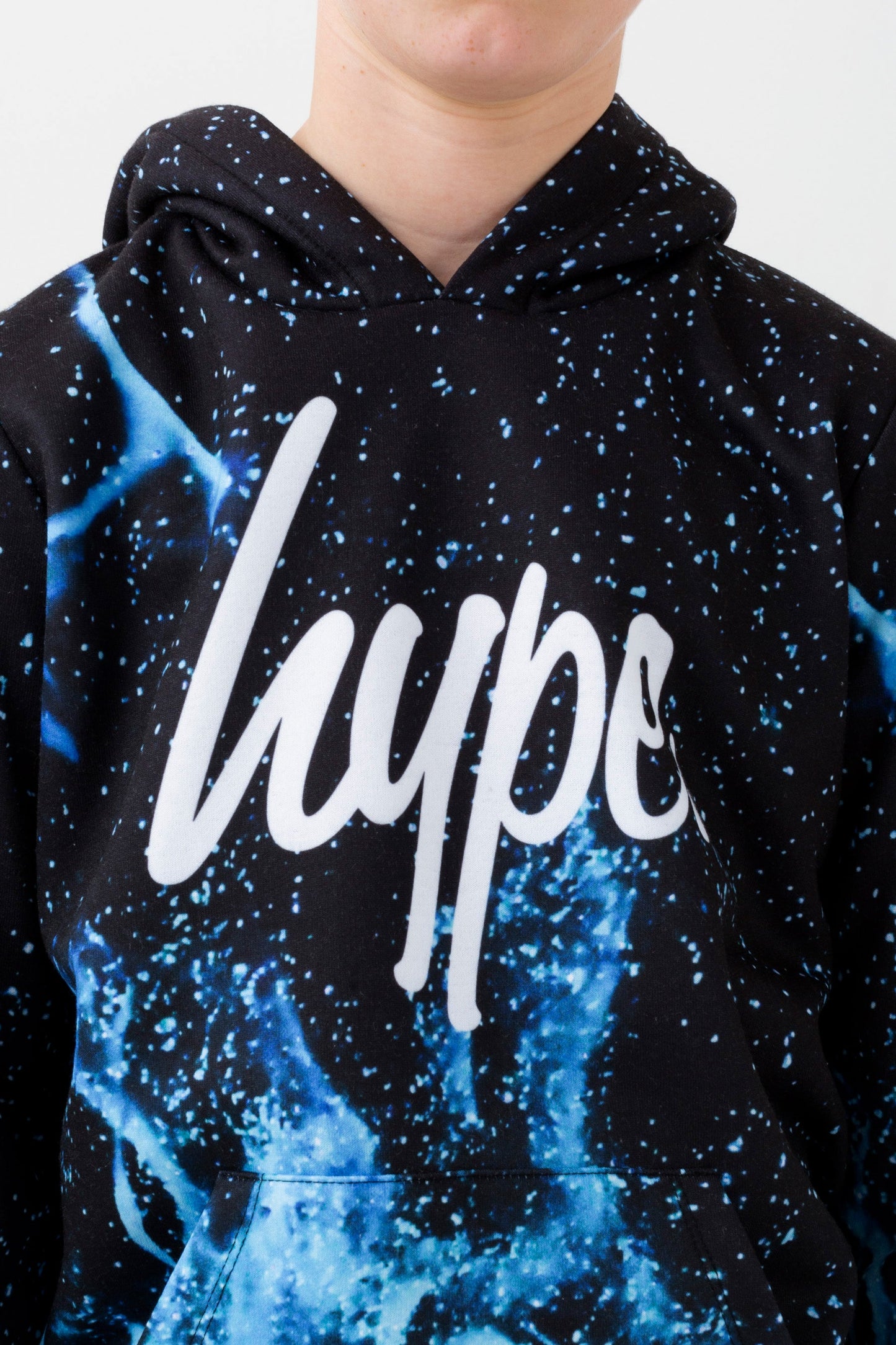 HYPE BOYS BLUE FIRE SCRIPT HOODIE