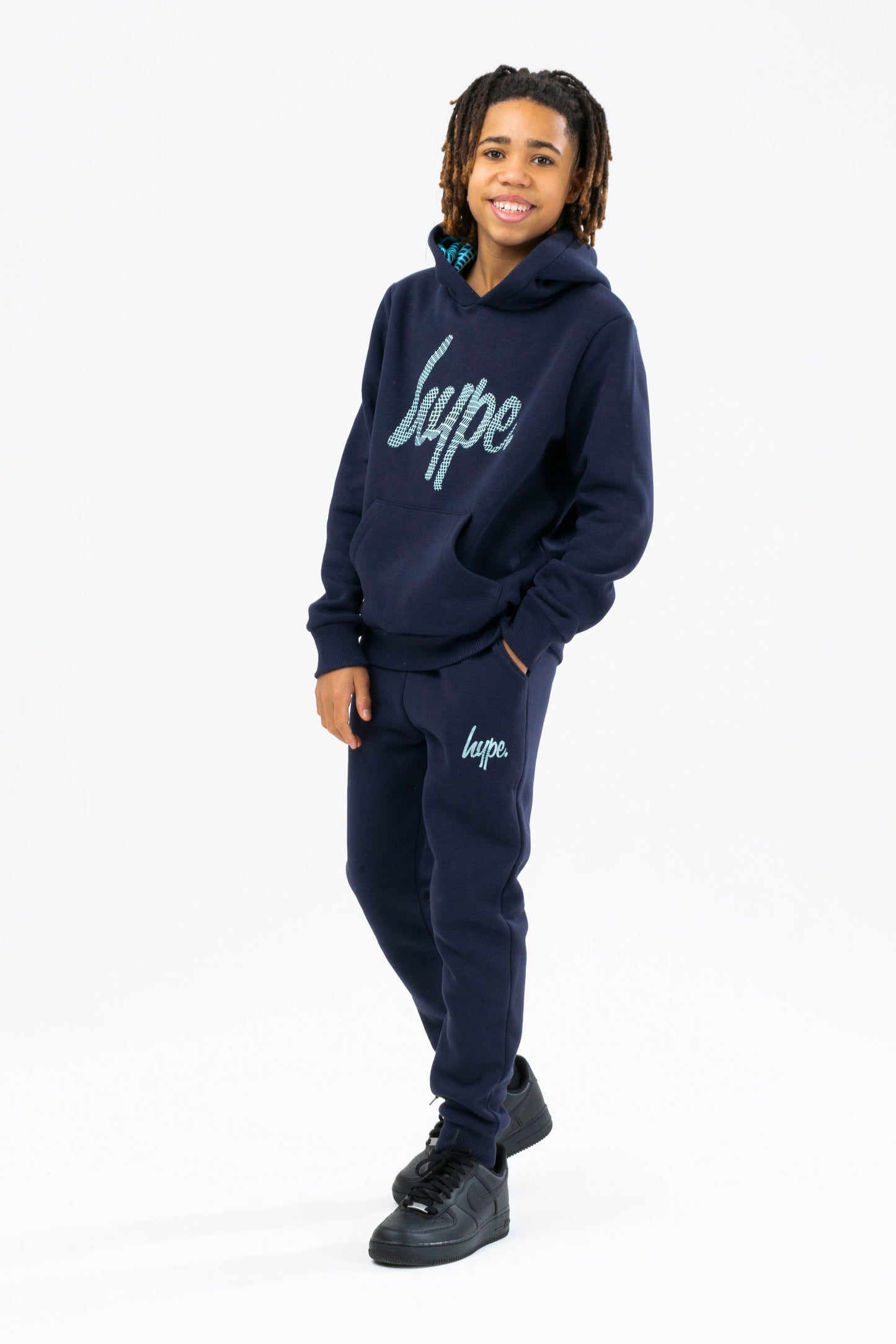 HYPE BOYS NAVY WAVE SCRIPT JOGGERS