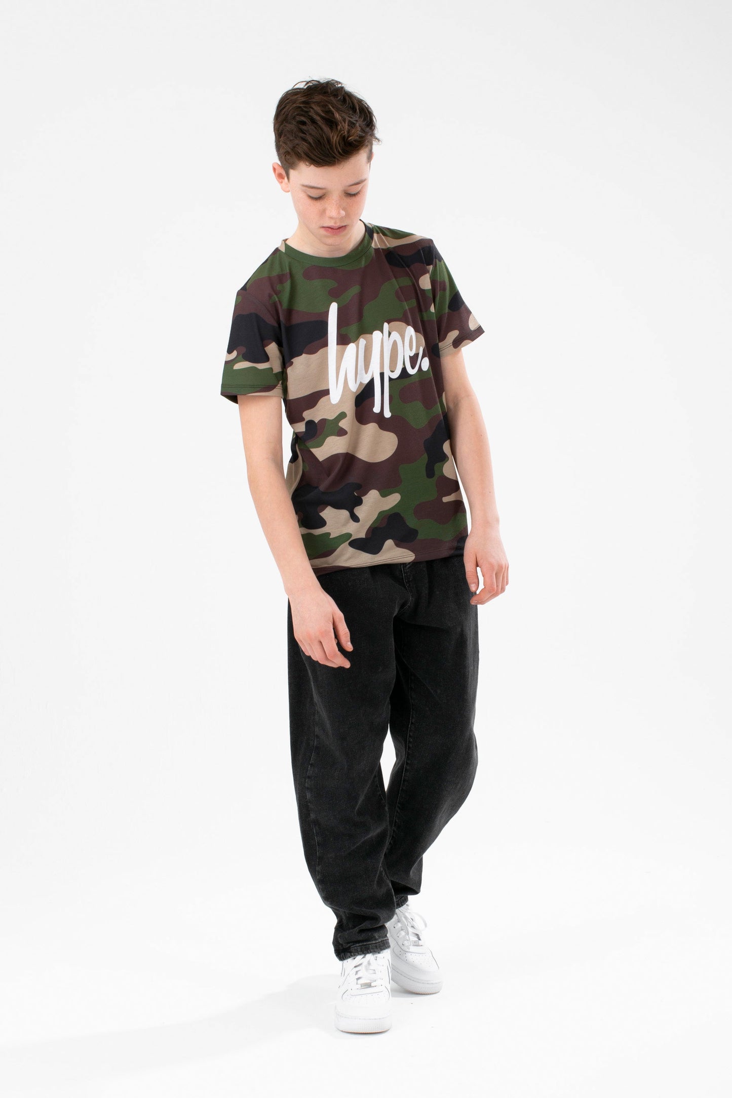 HYPE BOYS MULTI CAMO SCRIPT T-SHIRT 3 PACK