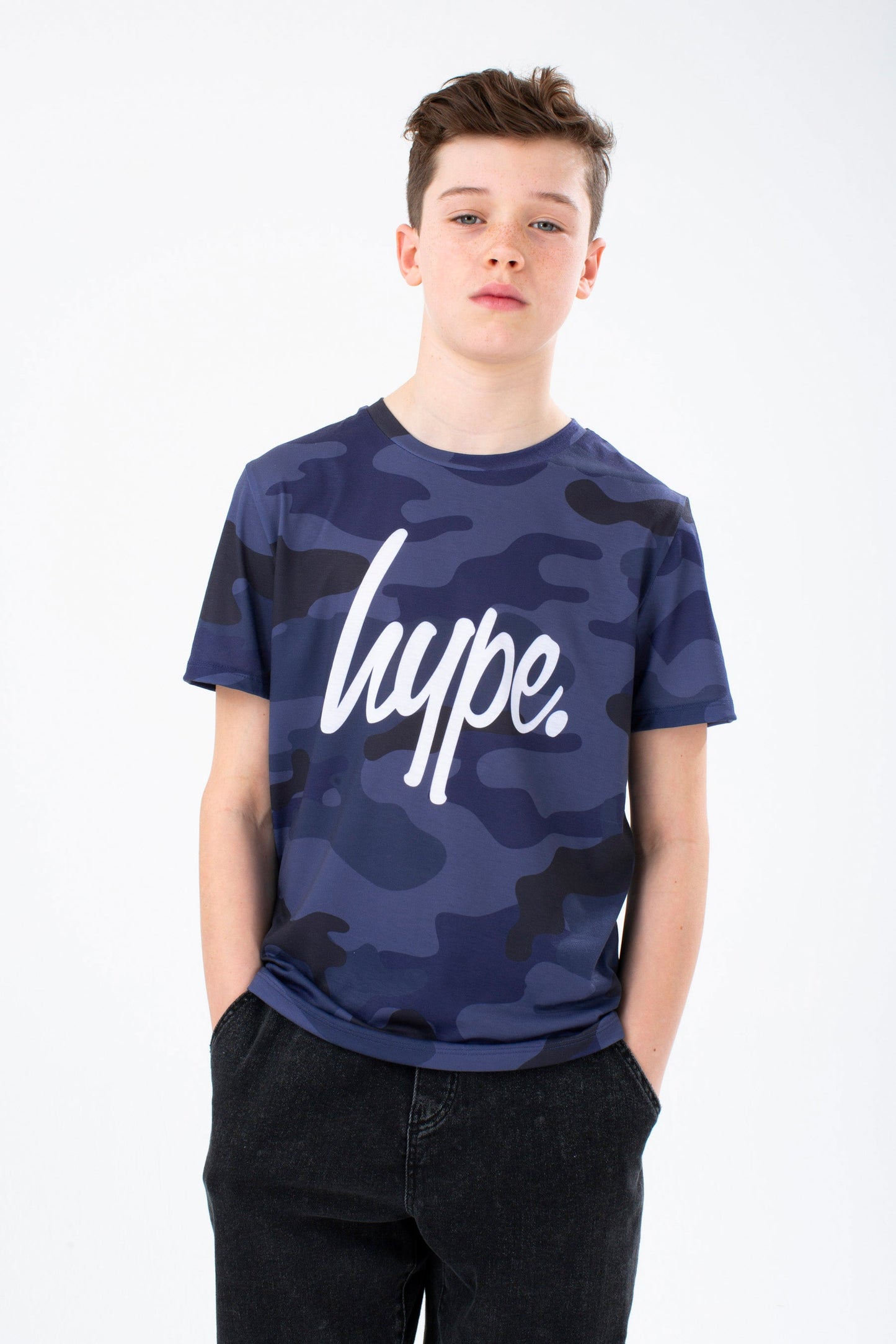 HYPE BOYS MULTI CAMO SCRIPT T-SHIRT 3 PACK