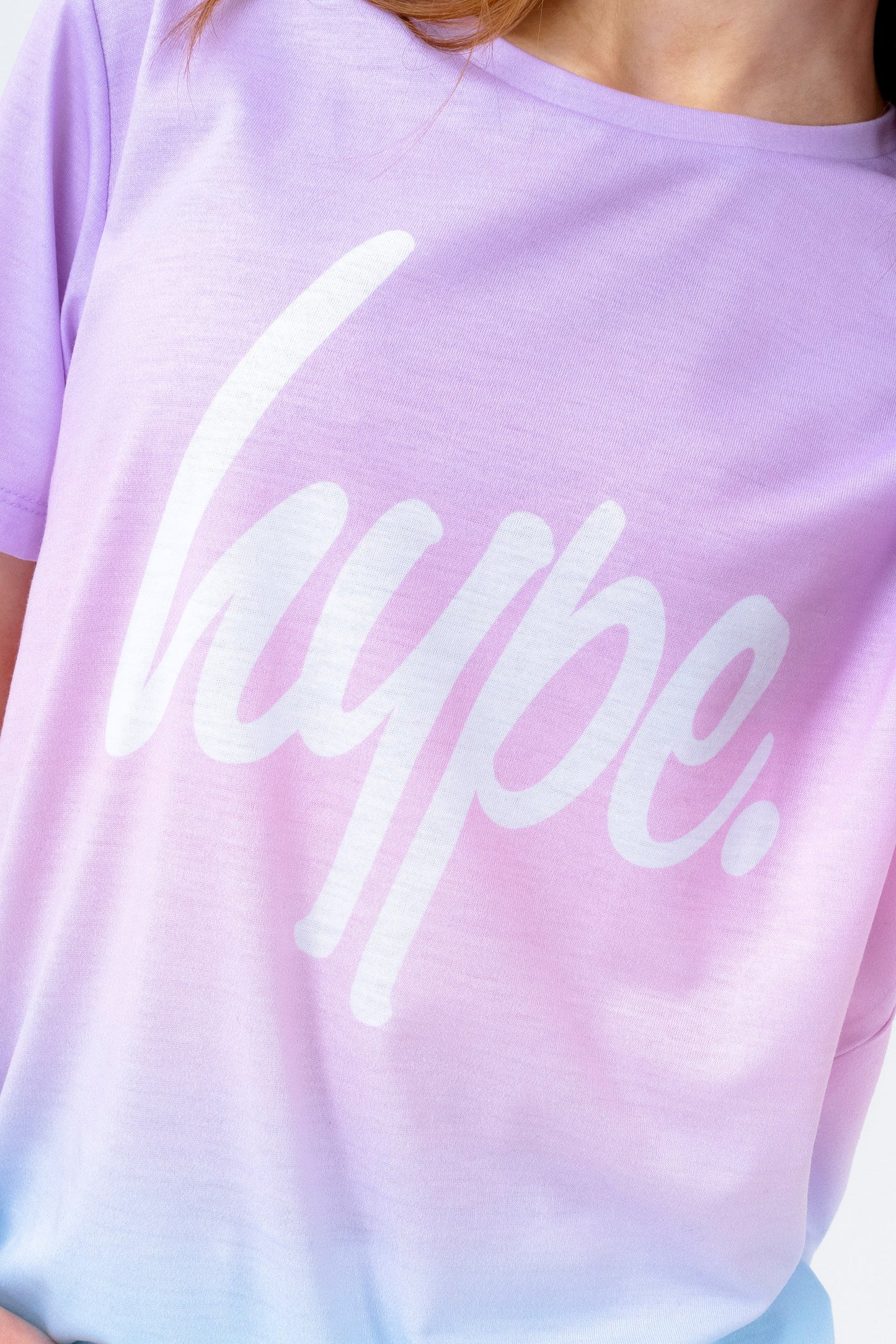 HYPE GIRLS MULTI MYKONOS FADE SCRIPT T-SHIRT