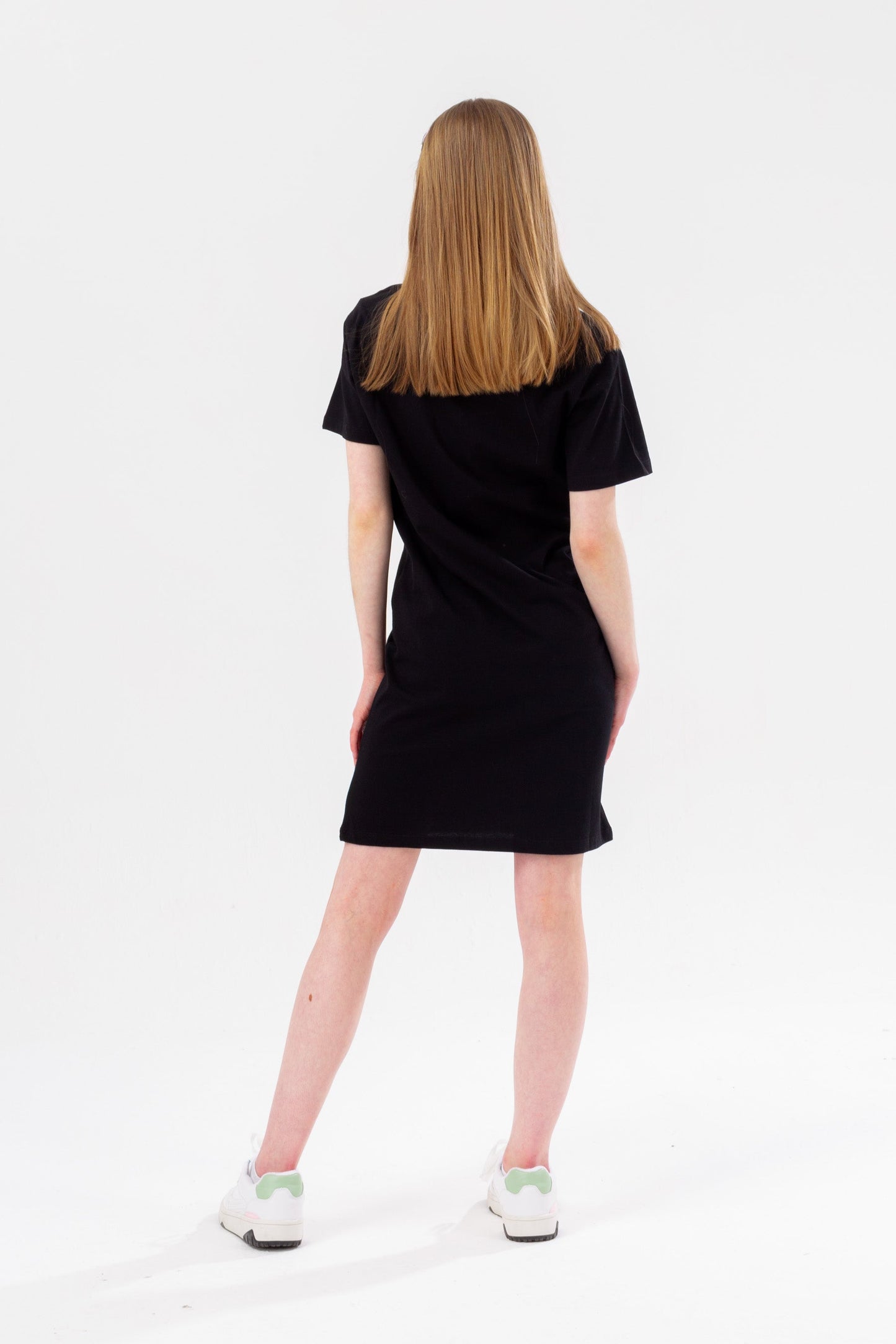 HYPE GIRLS BLACK GLITTER SCRIPT TEE DRESS