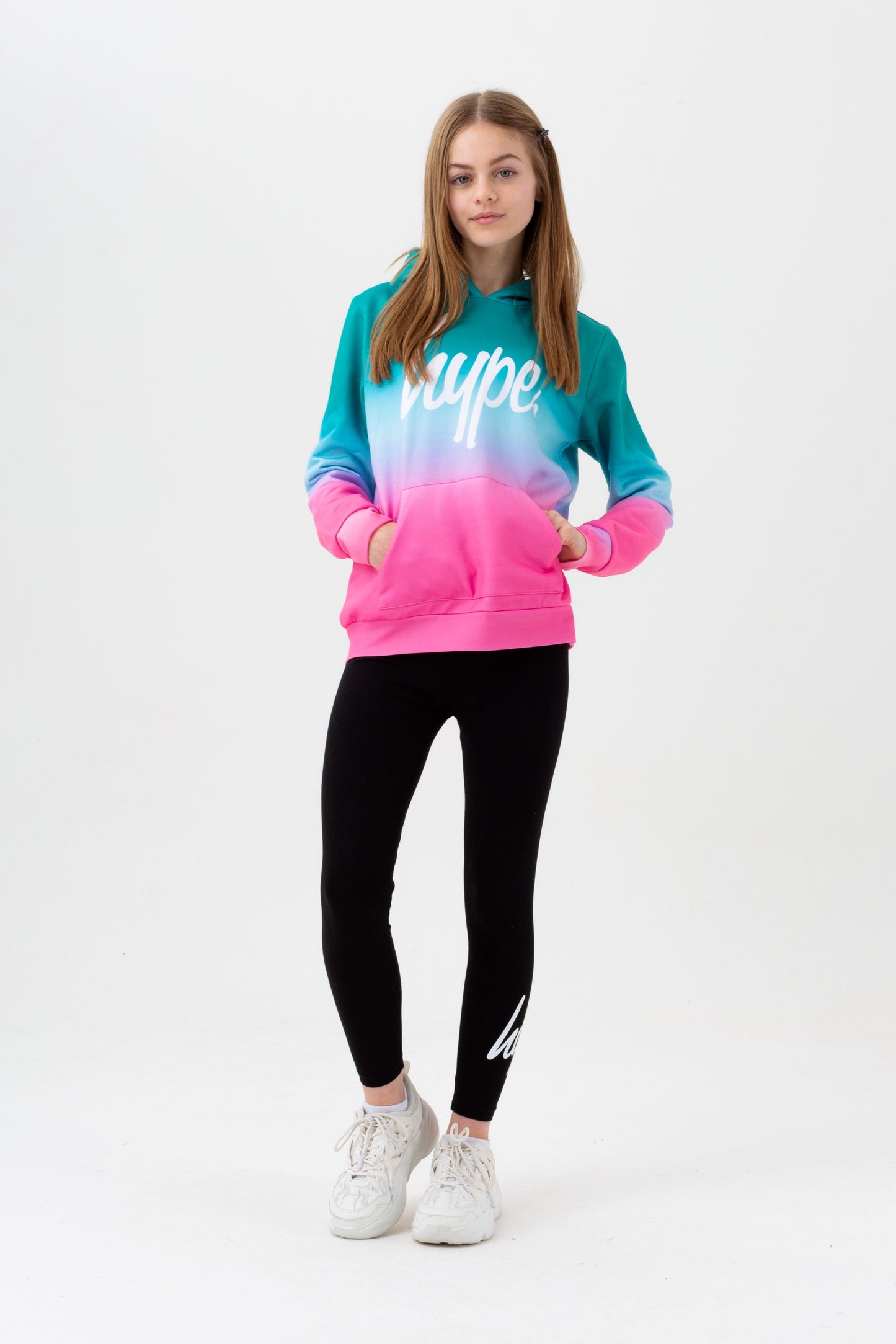 HYPE GIRLS MULTI WATER MELON FADE SCRIPT HOODIE