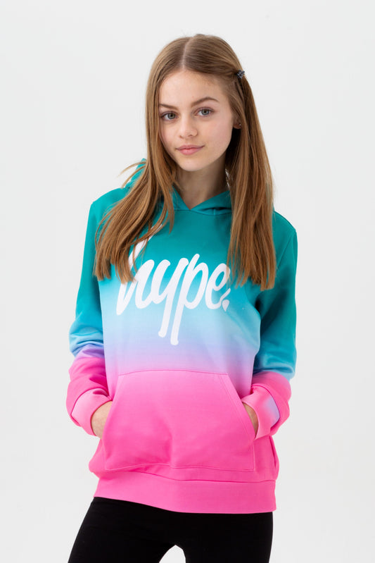 HYPE GIRLS MULTI WATER MELON FADE SCRIPT HOODIE