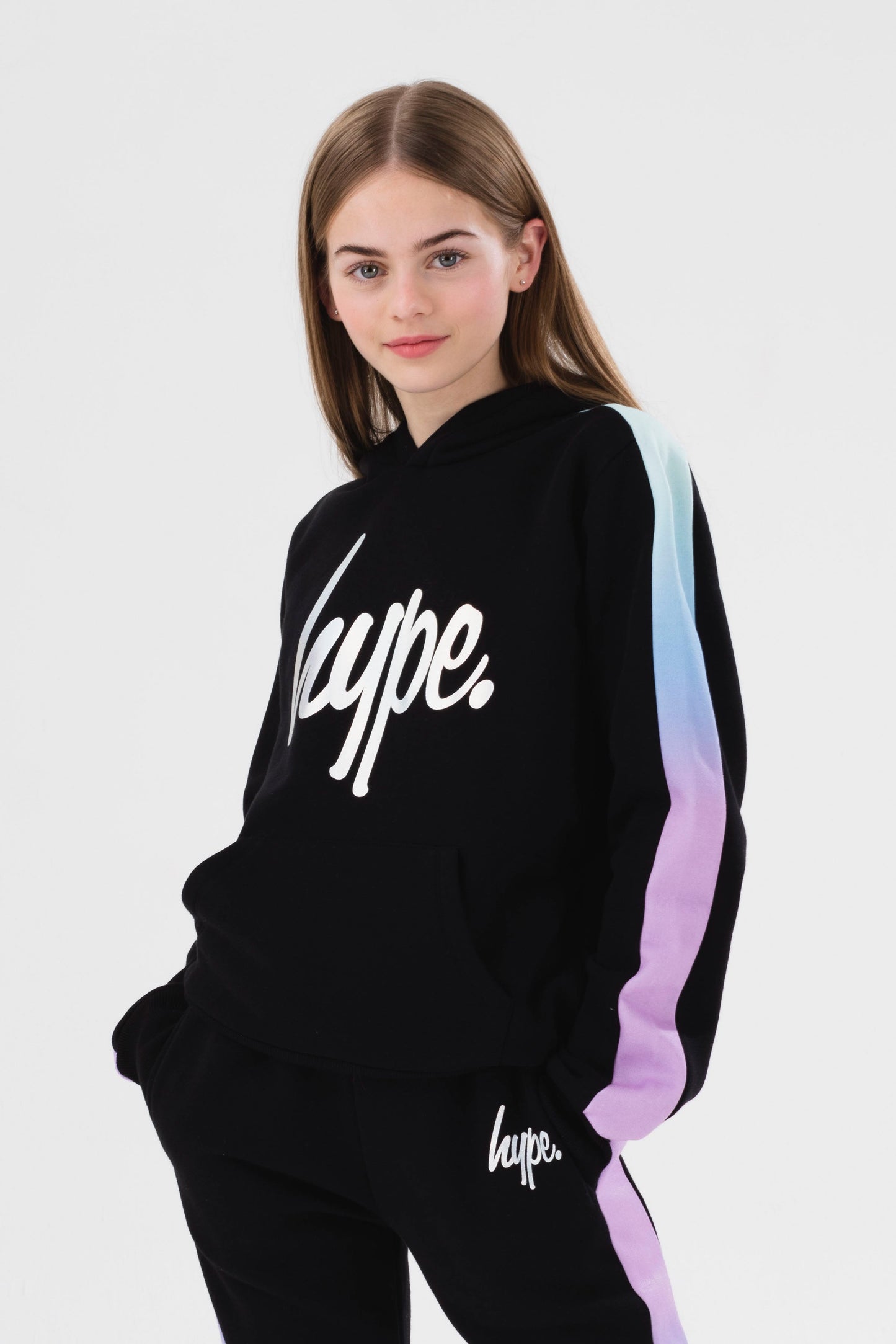 HYPE GIRLS BLACK FANTASY SCRIPT HOODIE