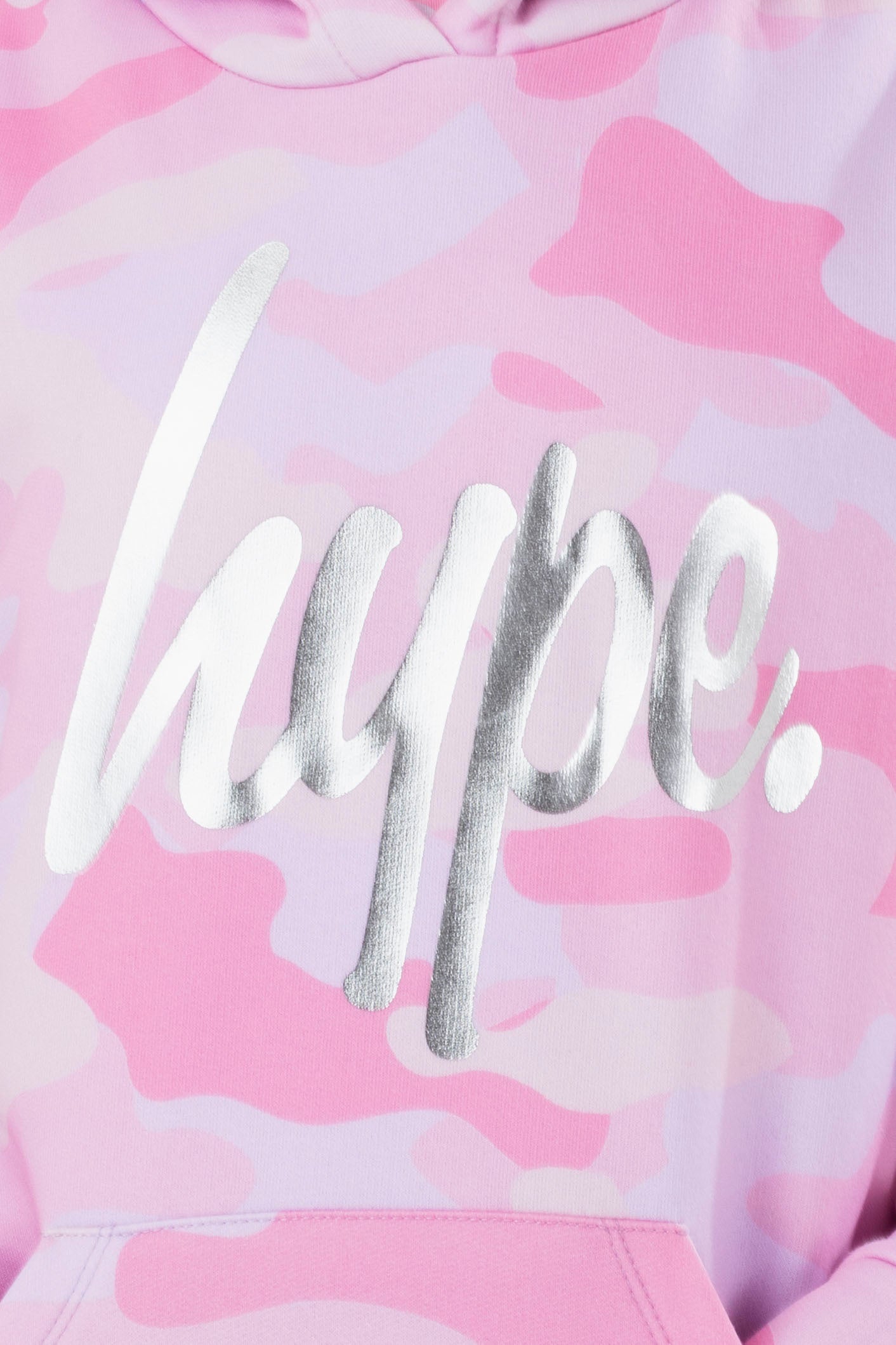 HYPE GIRLS PINK CAMO SCRIPT HOODIE