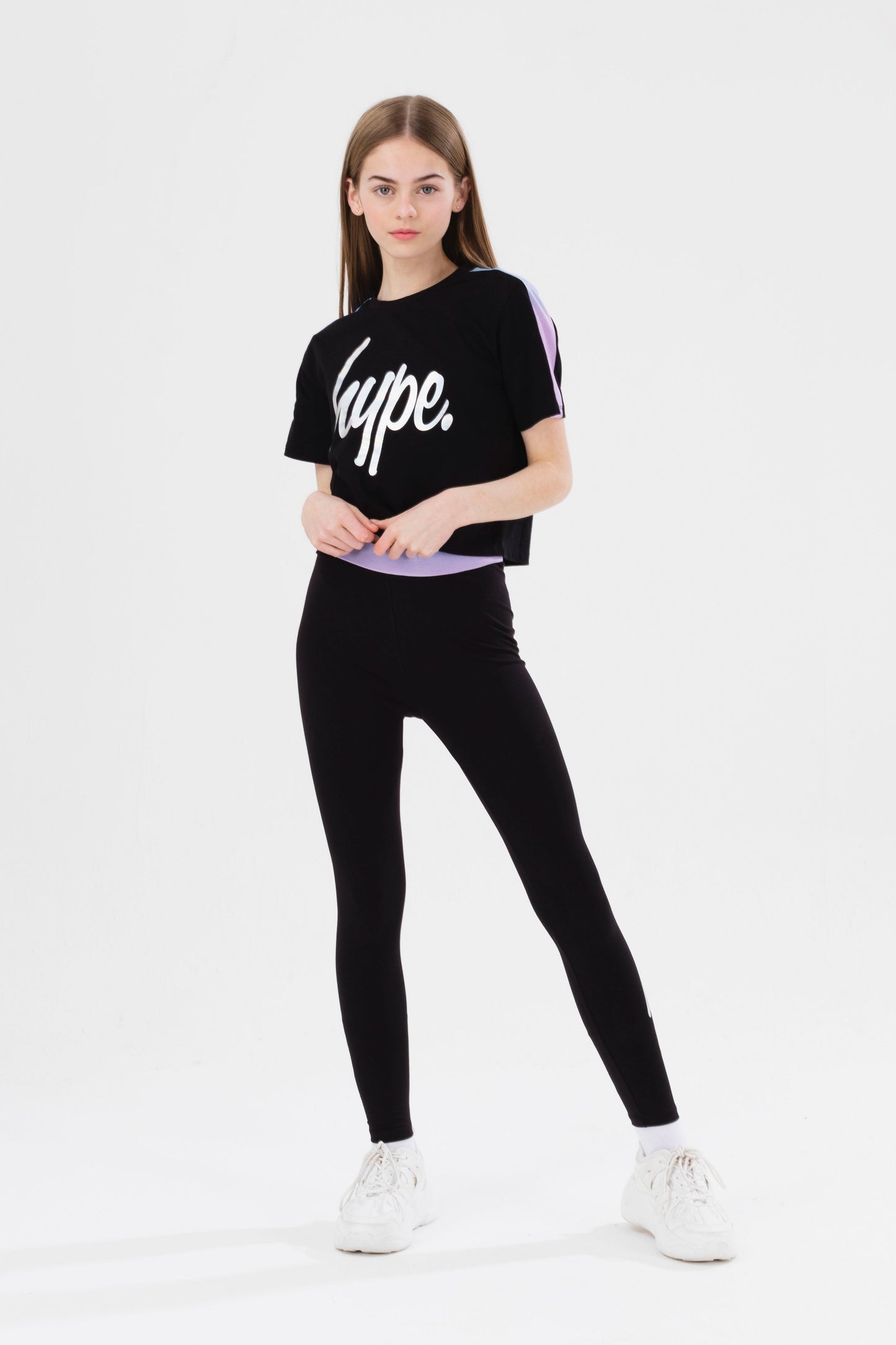 HYPE GIRLS BLACK FANTASY SCRIPT LEGGINGS