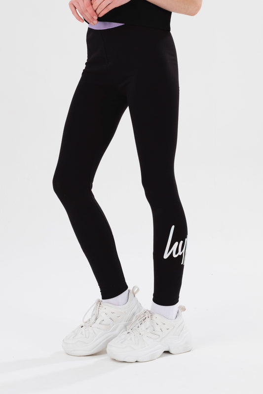 HYPE GIRLS BLACK FANTASY SCRIPT LEGGINGS