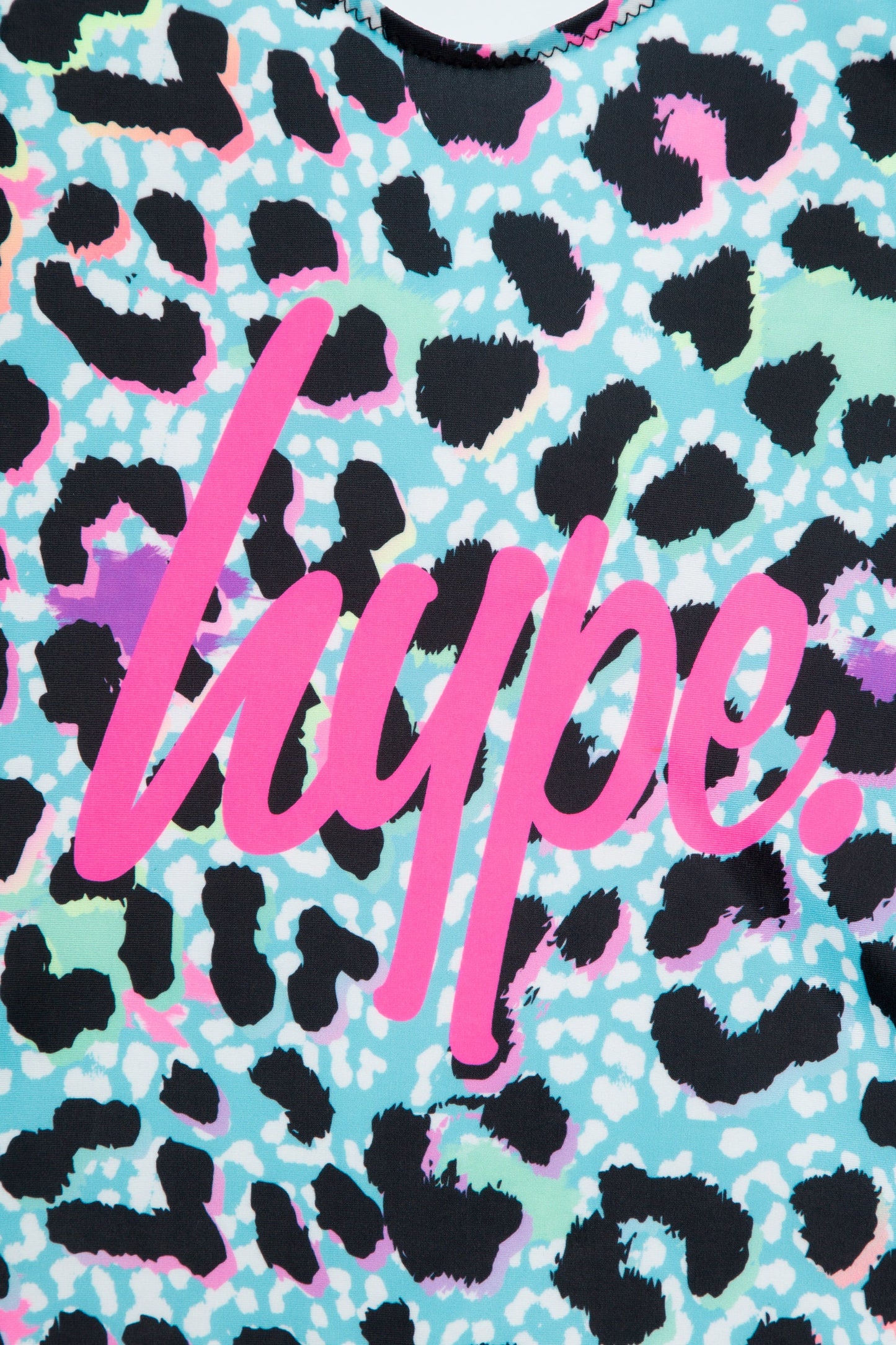 HYPE GIRLS BLUE ICE LEOPARD SCRIPT SWIMSUIT