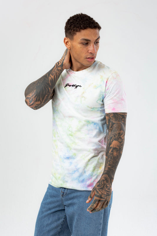 HYPE MENS MULTI CANE DYE SCRIBBLE T-SHIRT