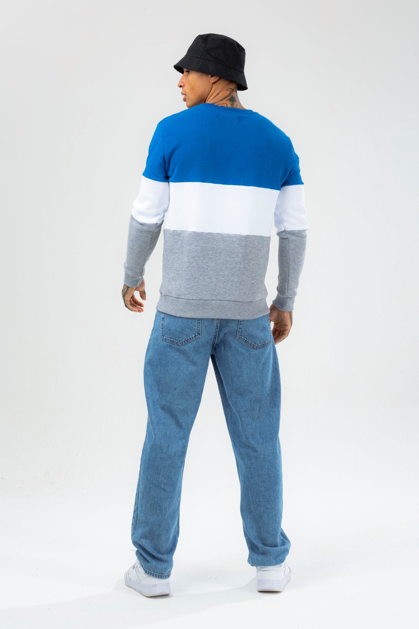 HYPE MENS BLUE ENDERBY SCRIBBLE CREW NECK