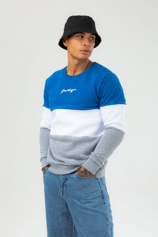 HYPE MENS BLUE ENDERBY SCRIBBLE L/S T-SHIRT