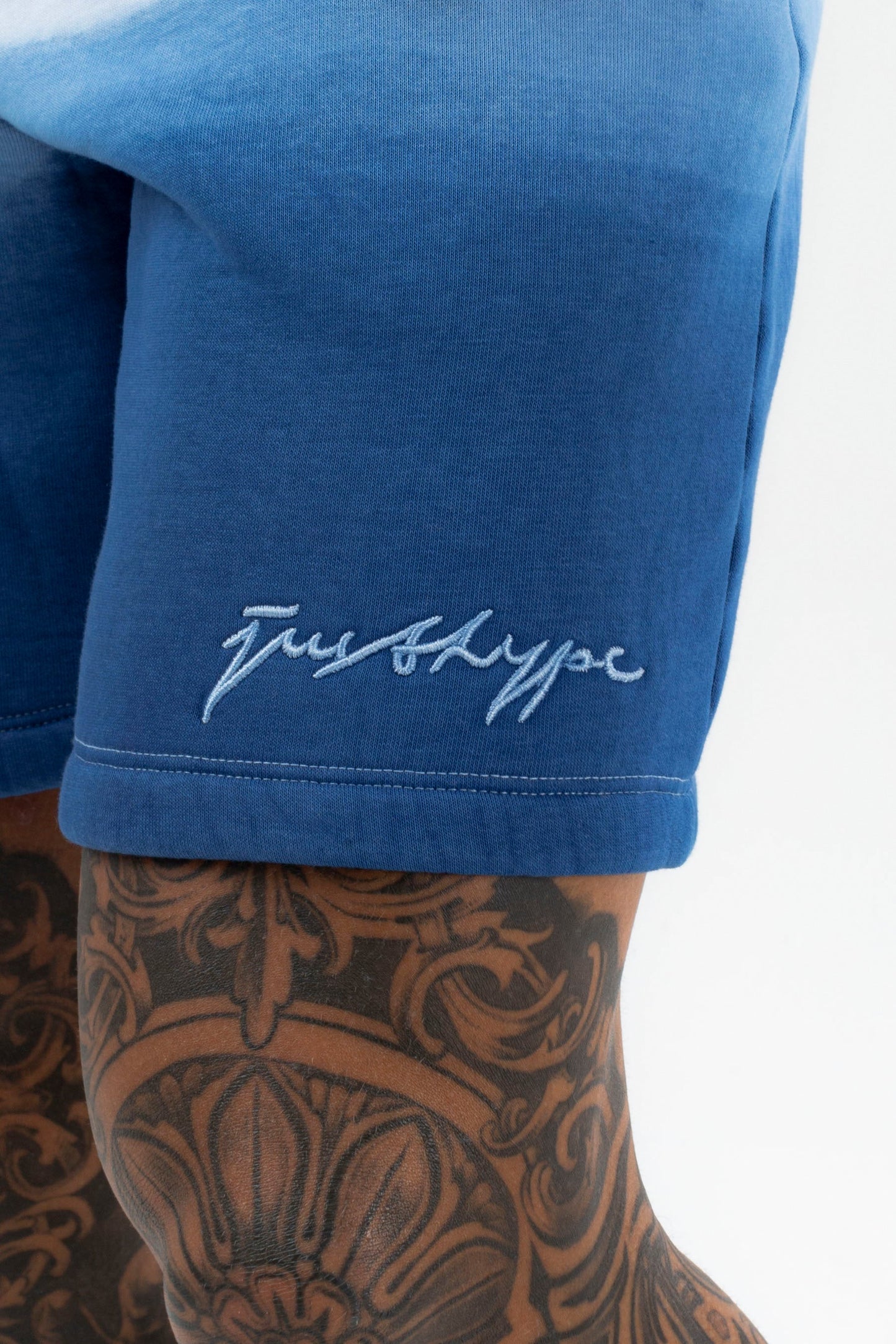 HYPE MENS BLUE LAKE FADE SCRIBBLE SHORTS