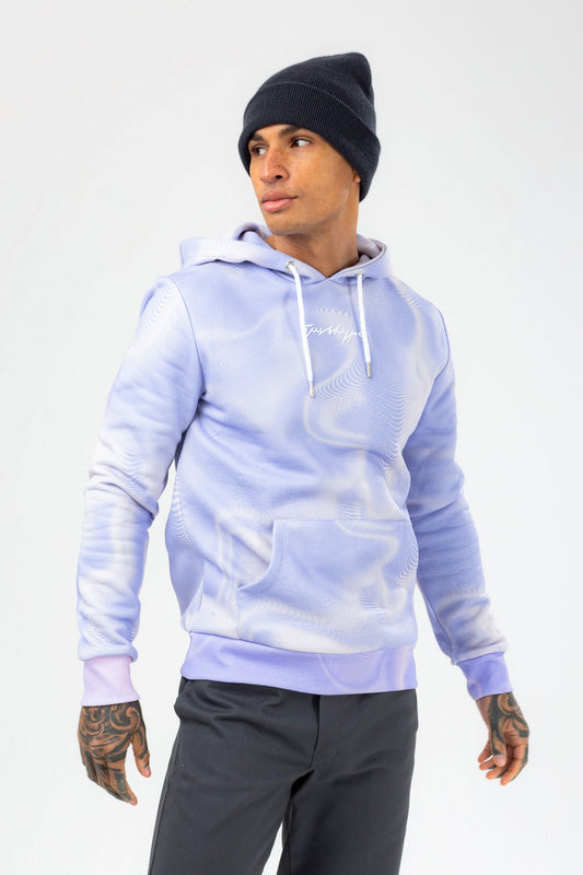 HYPE MENS BLUE CORNFLOWER WAVE SCRIBBLE HOODIE