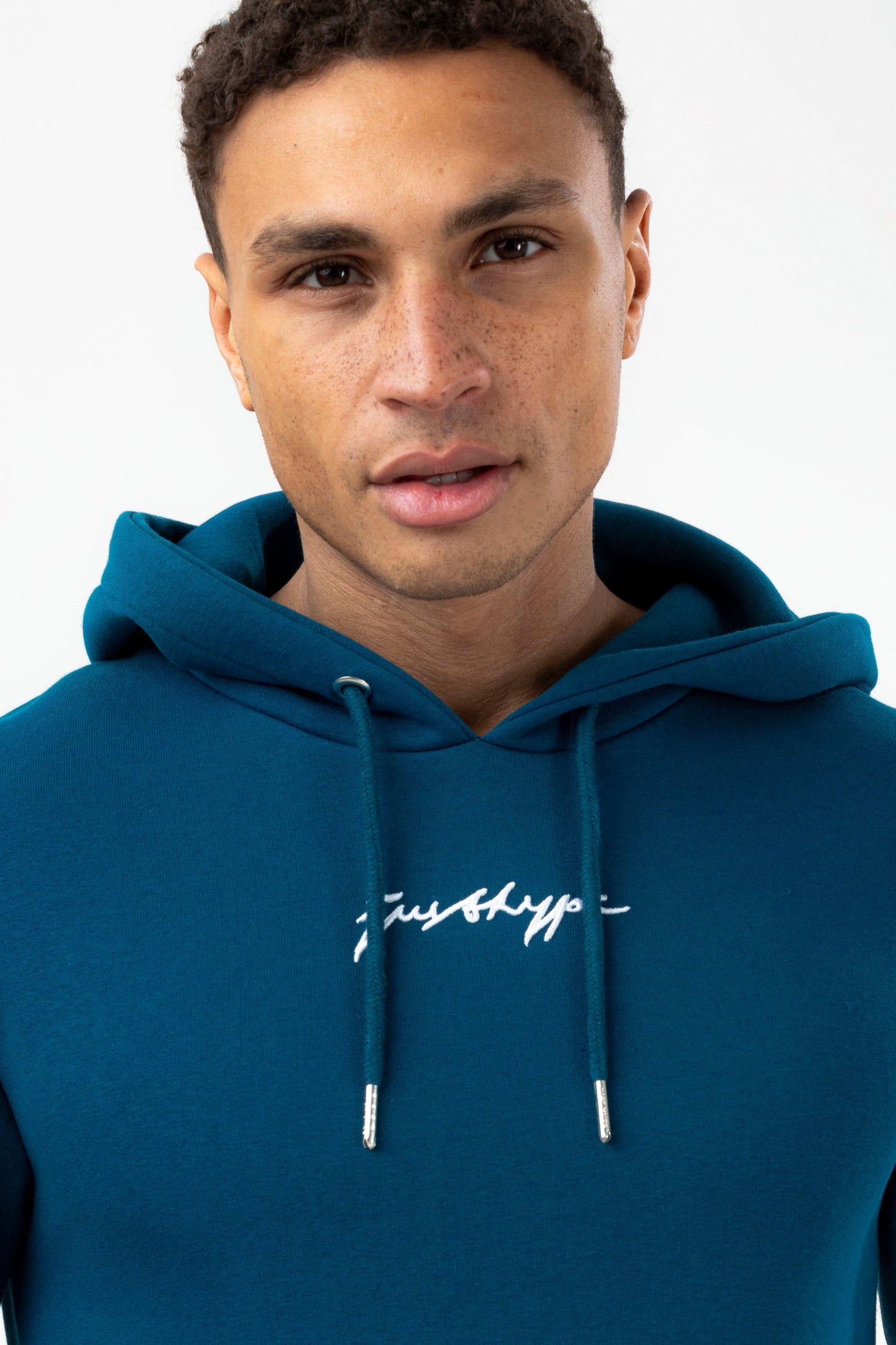 HYPE MENS TEAL SCRIBBLE HOODIE