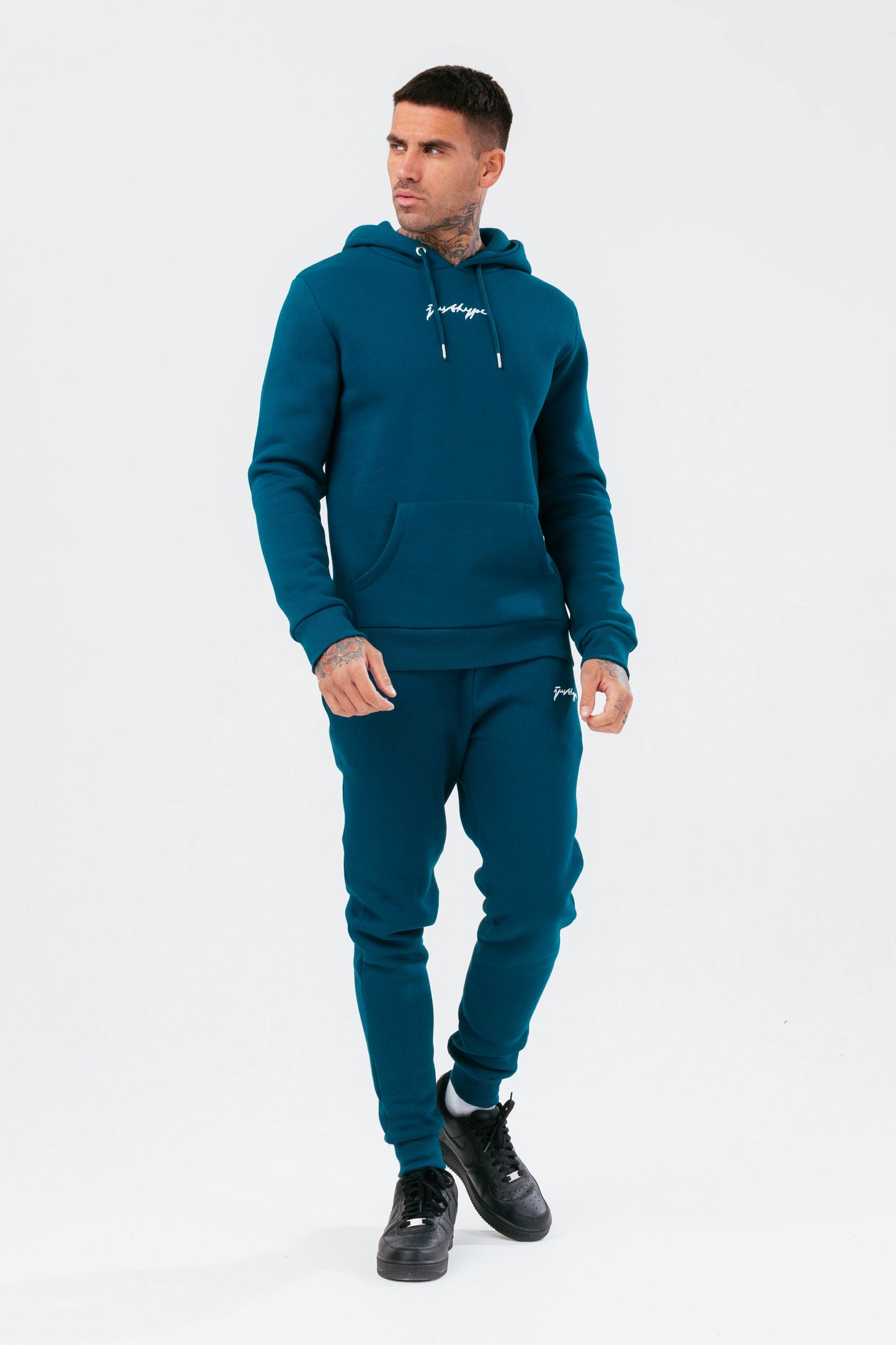 HYPE MENS TEAL SCRIBBLE HOODIE