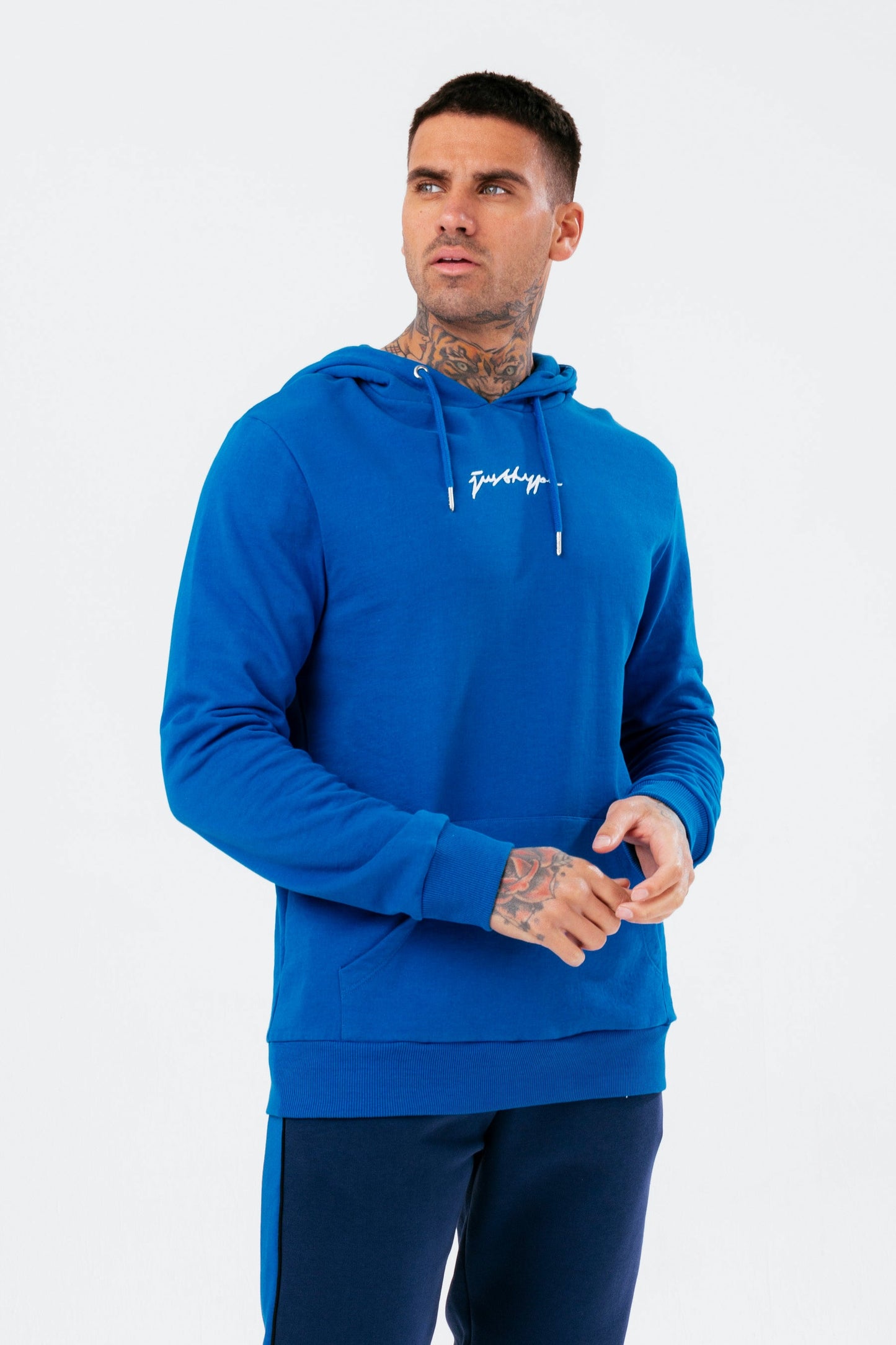 HYPE MENS BLUE SCRIBBLE HOODIE