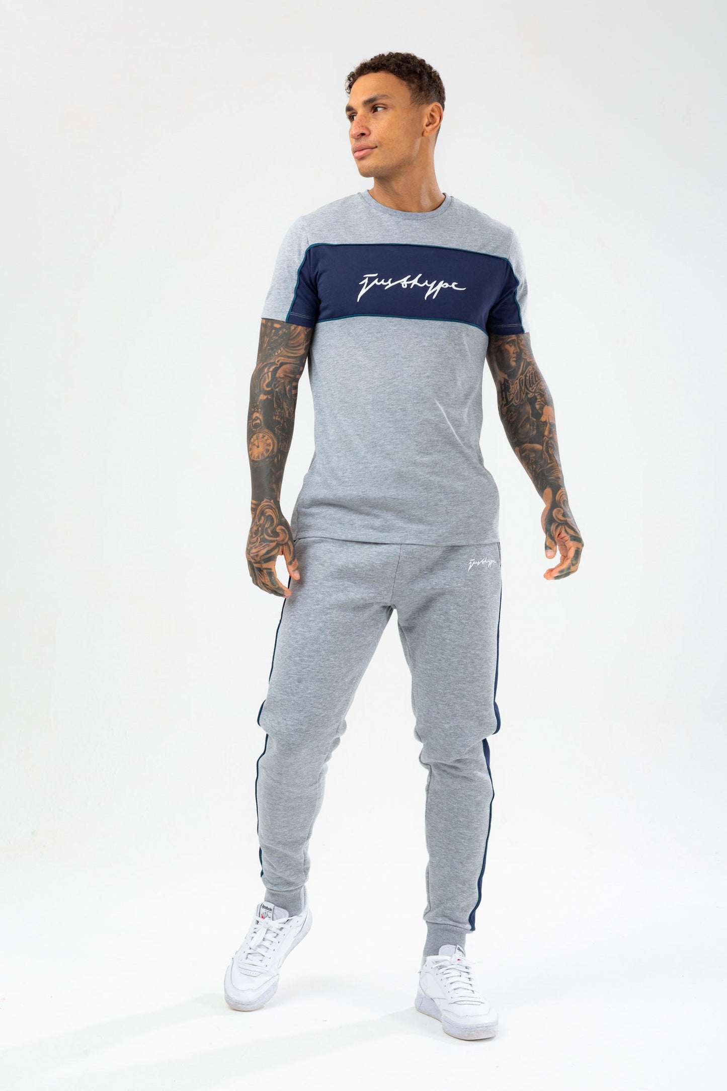 HYPE MENS GREY ATHLETE SCRIBBLE JOGGERS