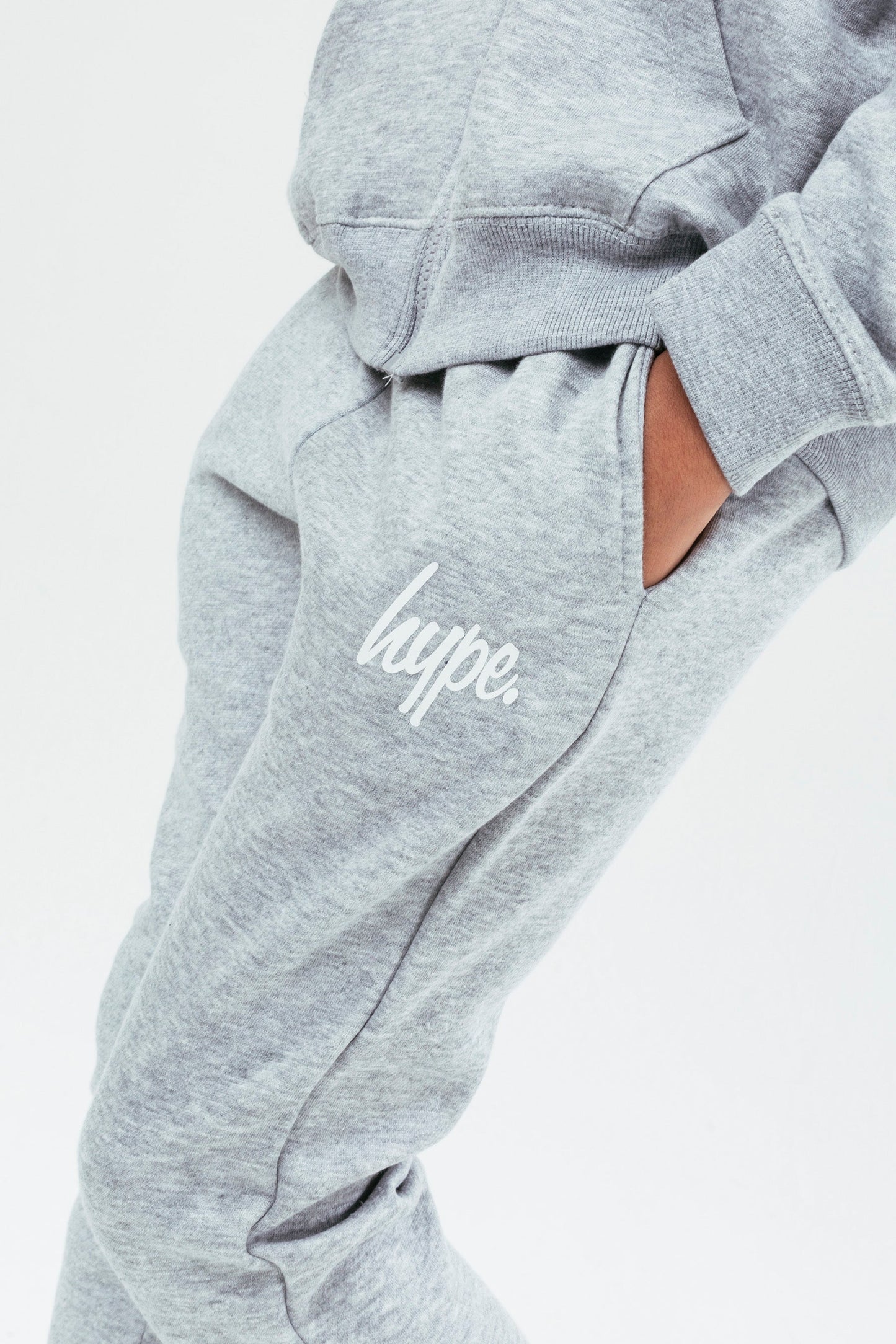 HYPE GREY MARL ZIP BOYS TRACKSUIT