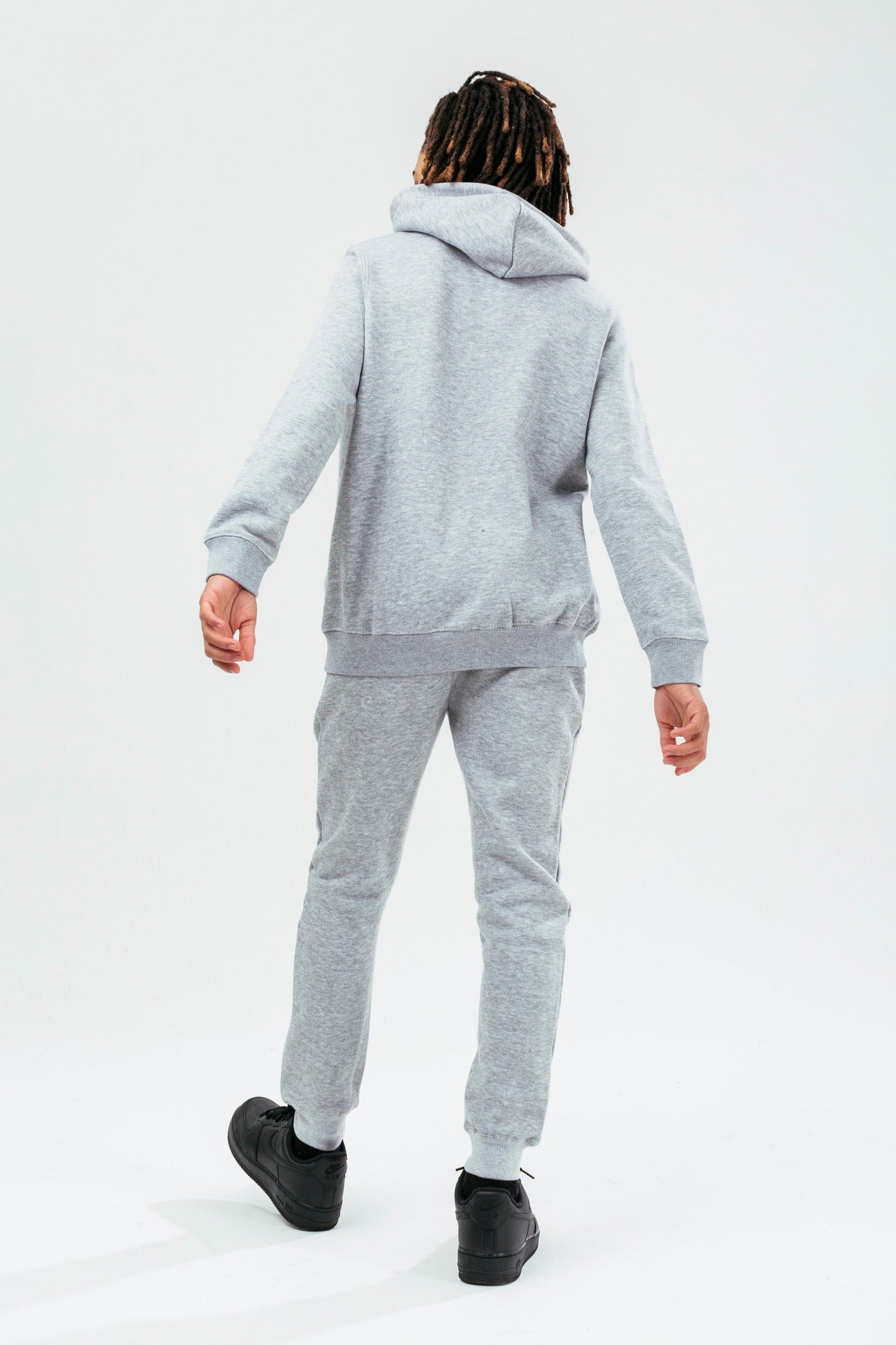 HYPE GREY MARL ZIP BOYS TRACKSUIT